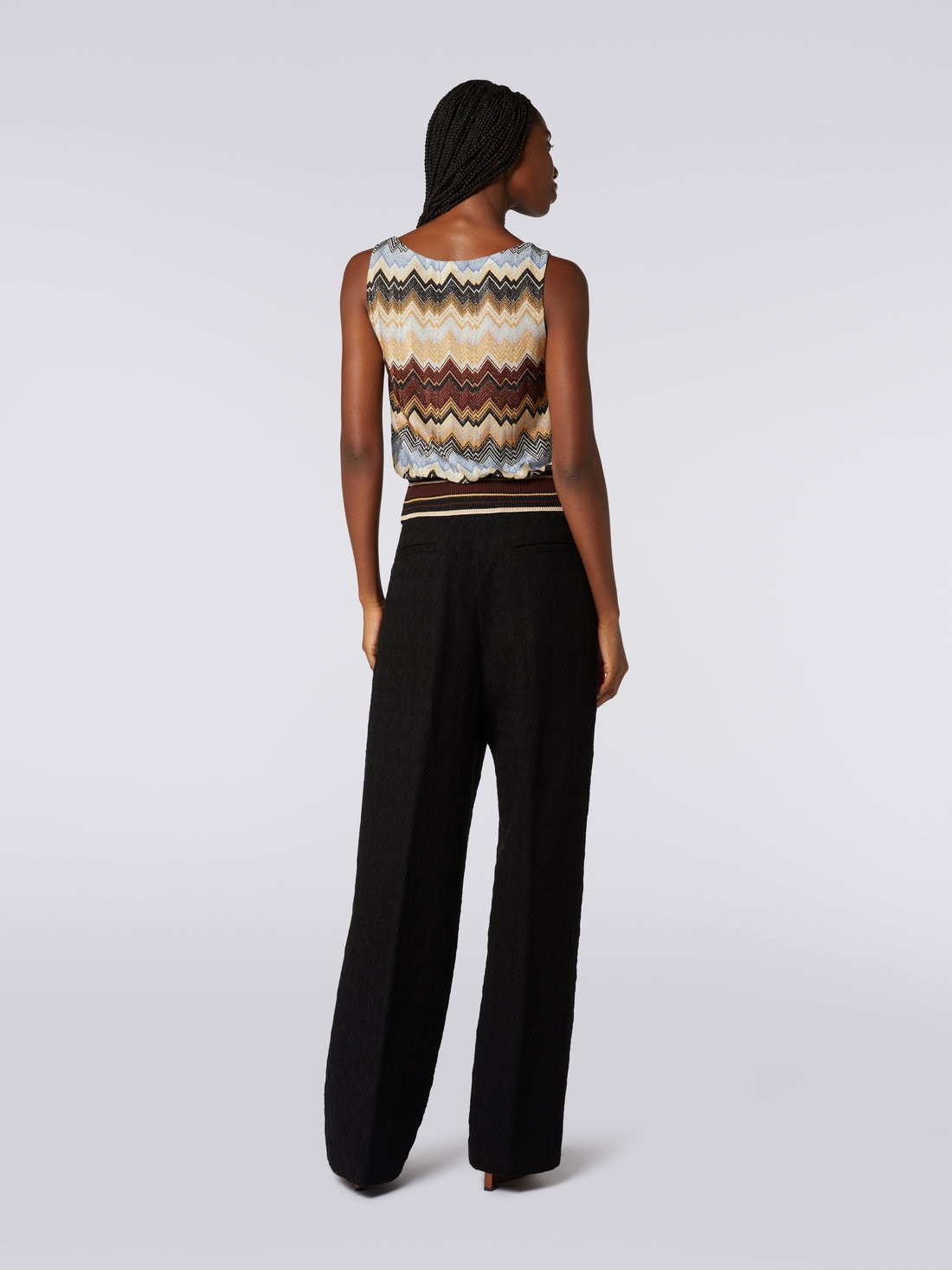 Viscose chevron tank top with lurex - 4