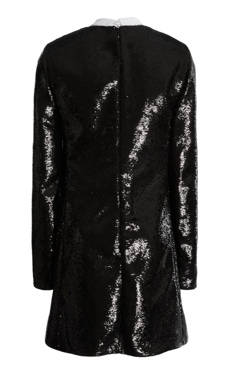 Scarf-Detailed Sequined Mini Dress black 3