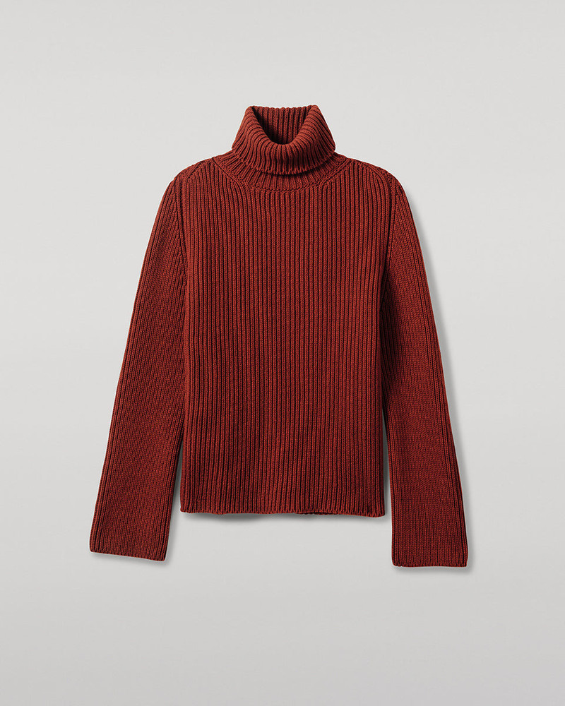 Roll-Collar Red Cashmere Jumper 1