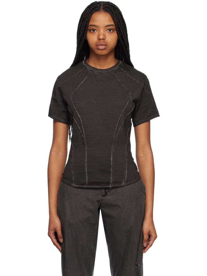 Black Exposed Seam T-Shirt 1