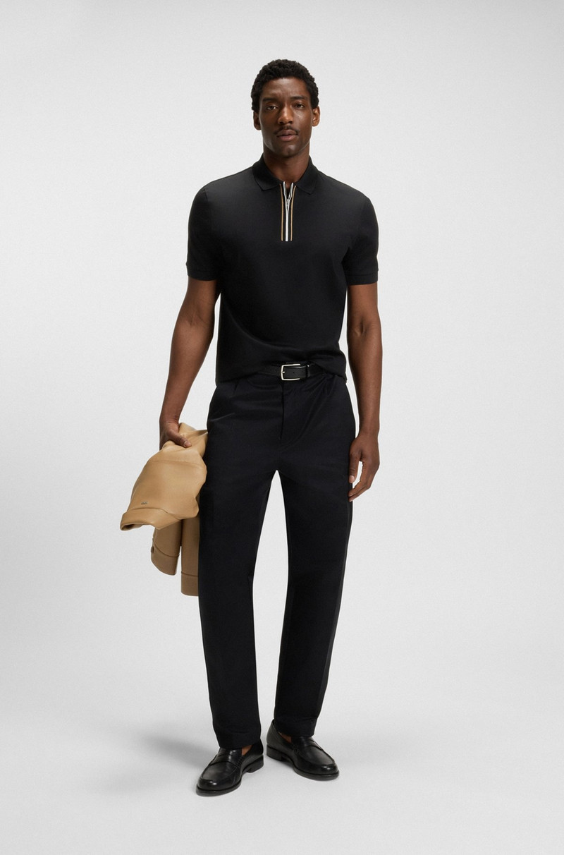 BOSS MERCERIZED COTTON POLO SHIRT WITH CONTRAST ZIP outlook