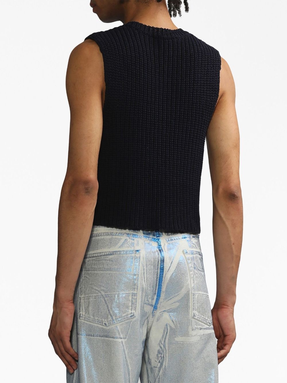 chunky ribbed-knit vest - 4