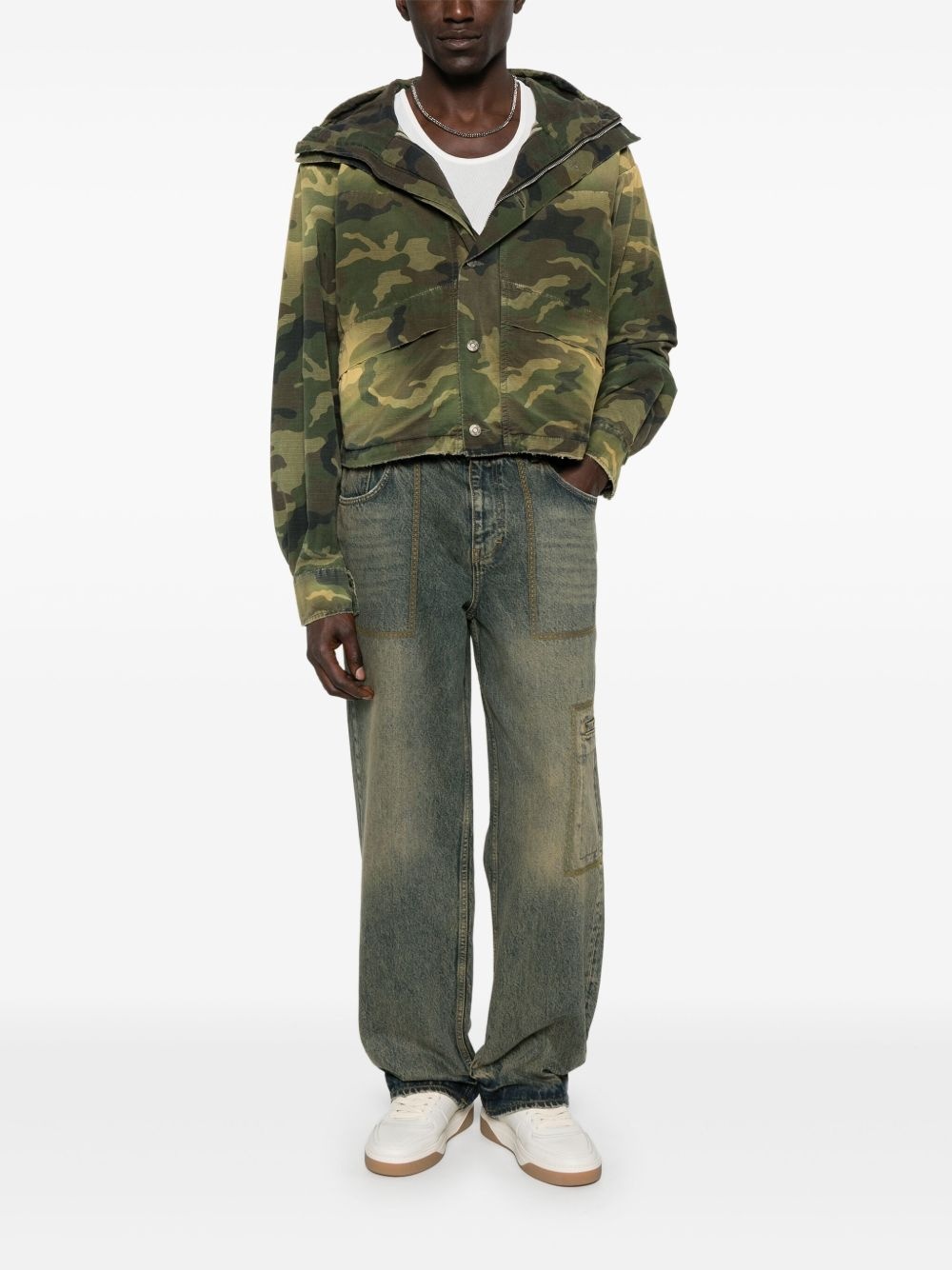camouflage-pattern cropped jacket - 2
