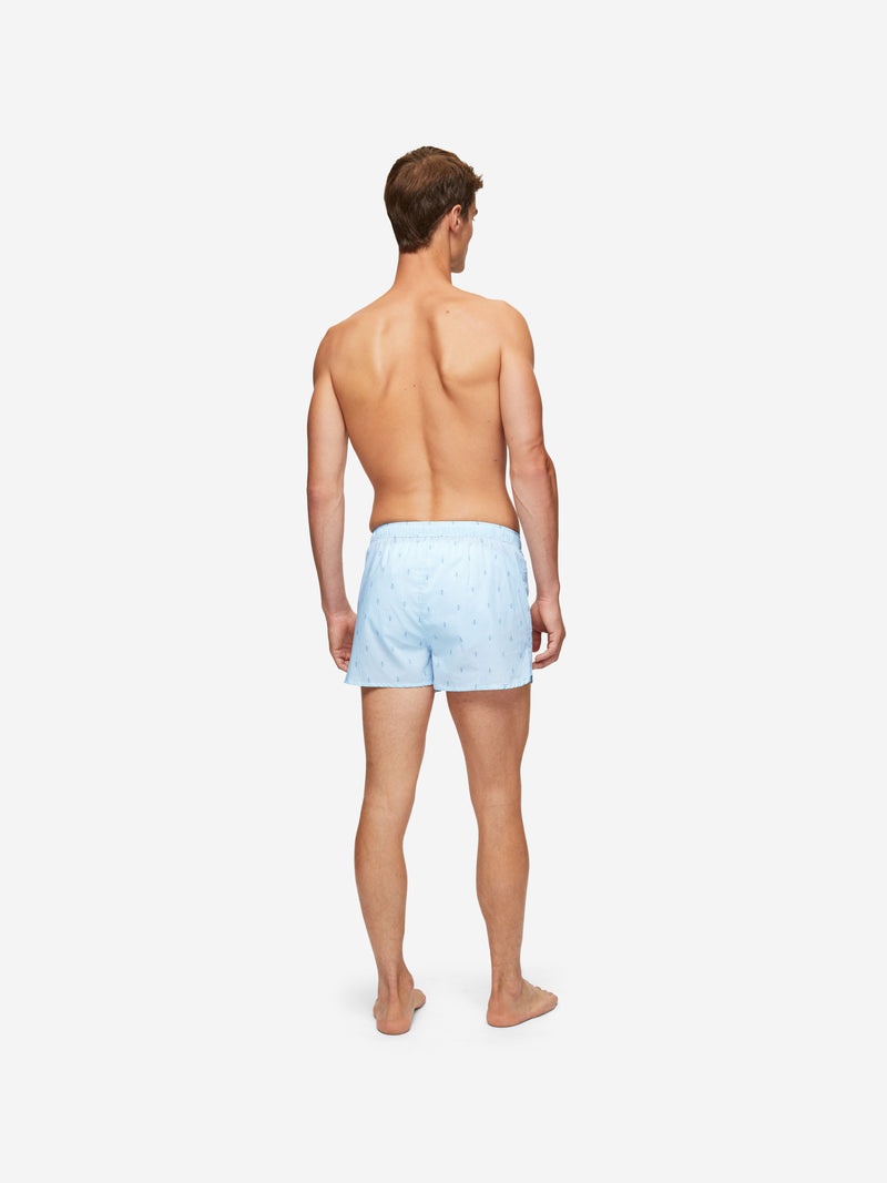 Men's Modern Fit Boxers Nelson 94 Cotton Batiste Blue - 4
