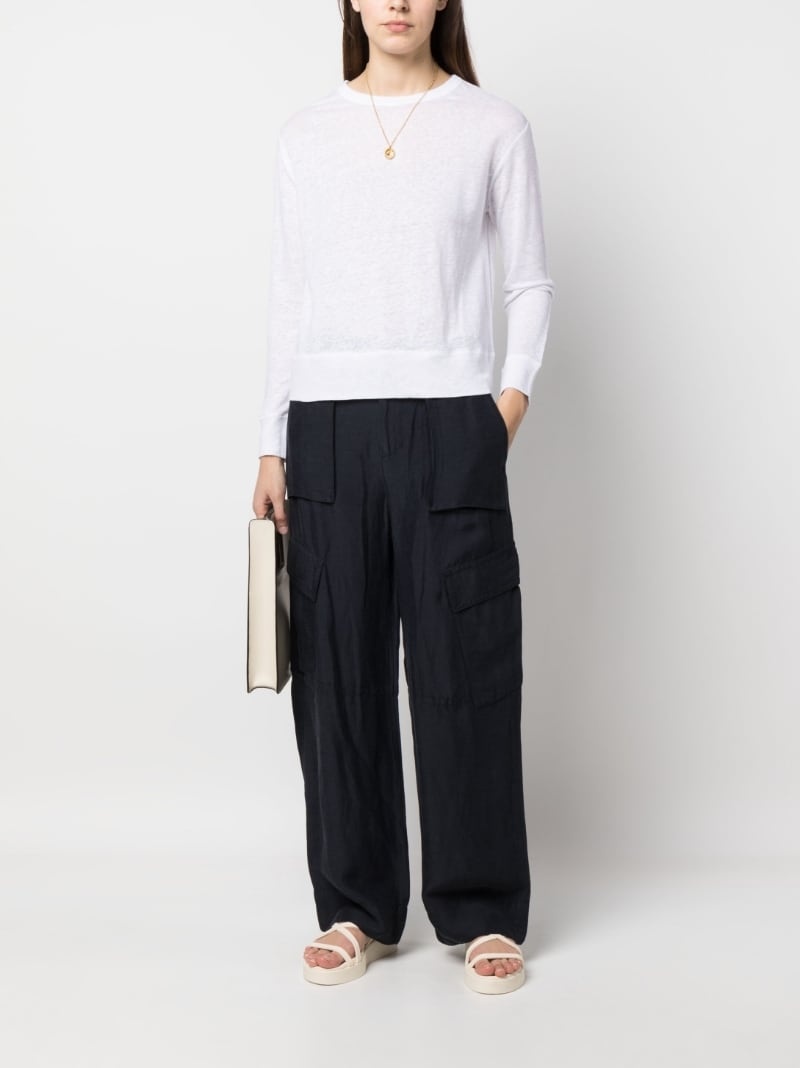 slub-texture linen sweatshirt - 4