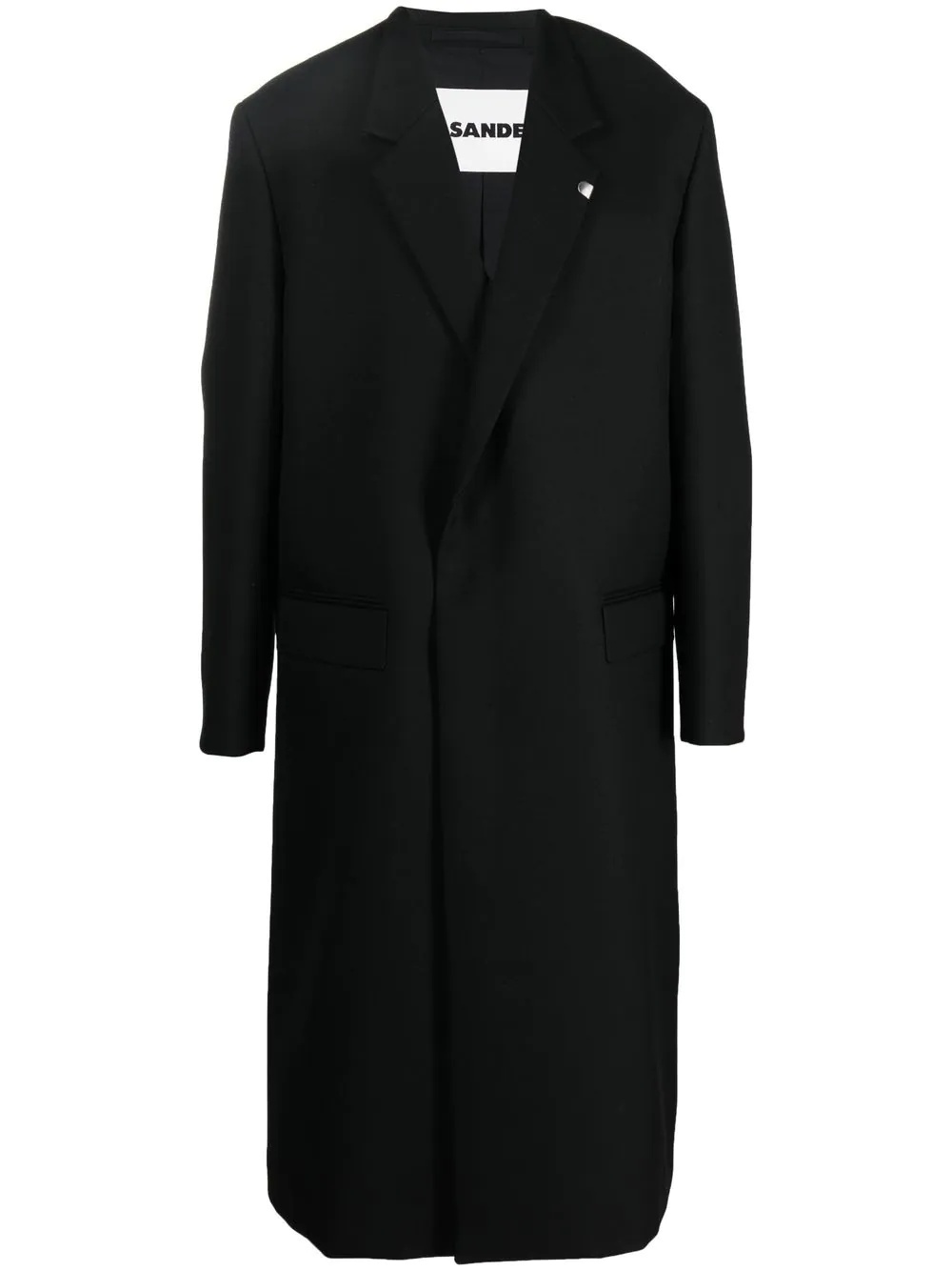 single-breasted wool coat - 1