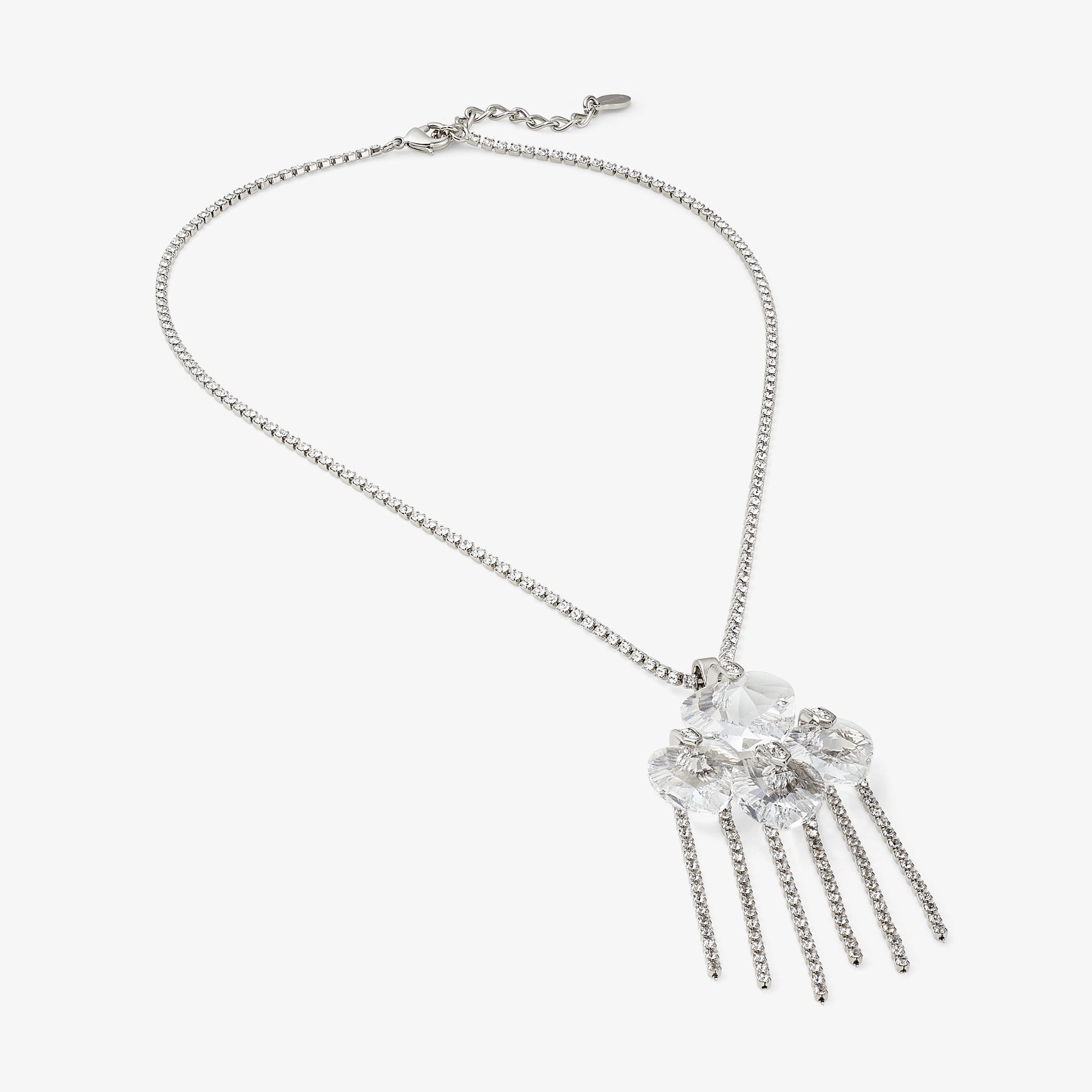 Heart Drop Necklace
Silver-Finish Heart Drop Necklace with Crystals - 3