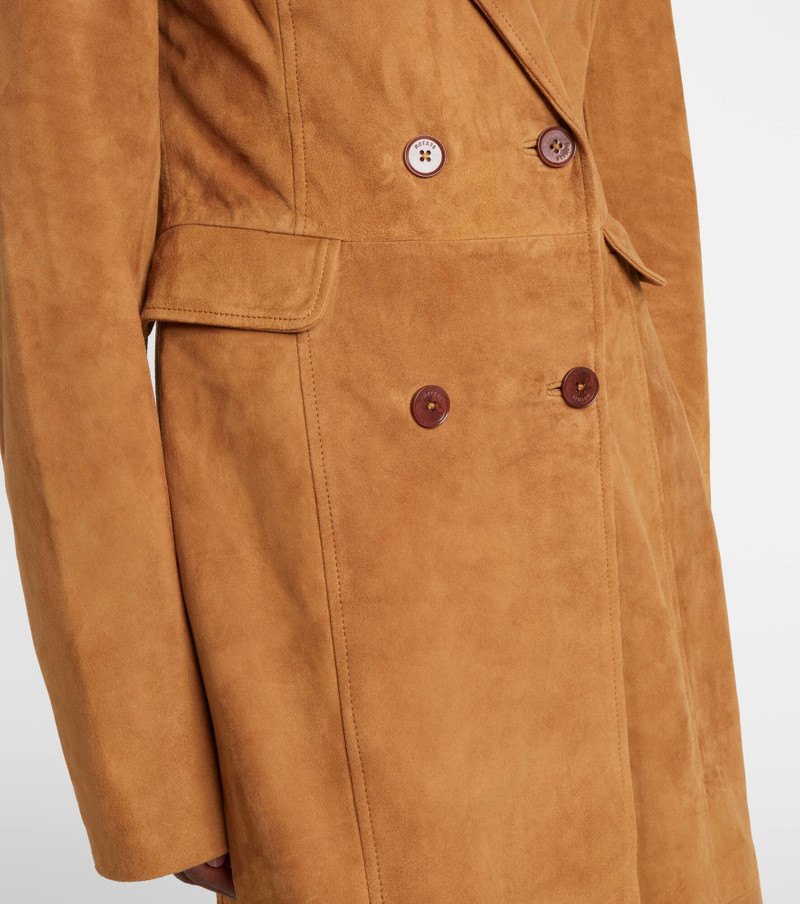 Double-breasted suede coat 5