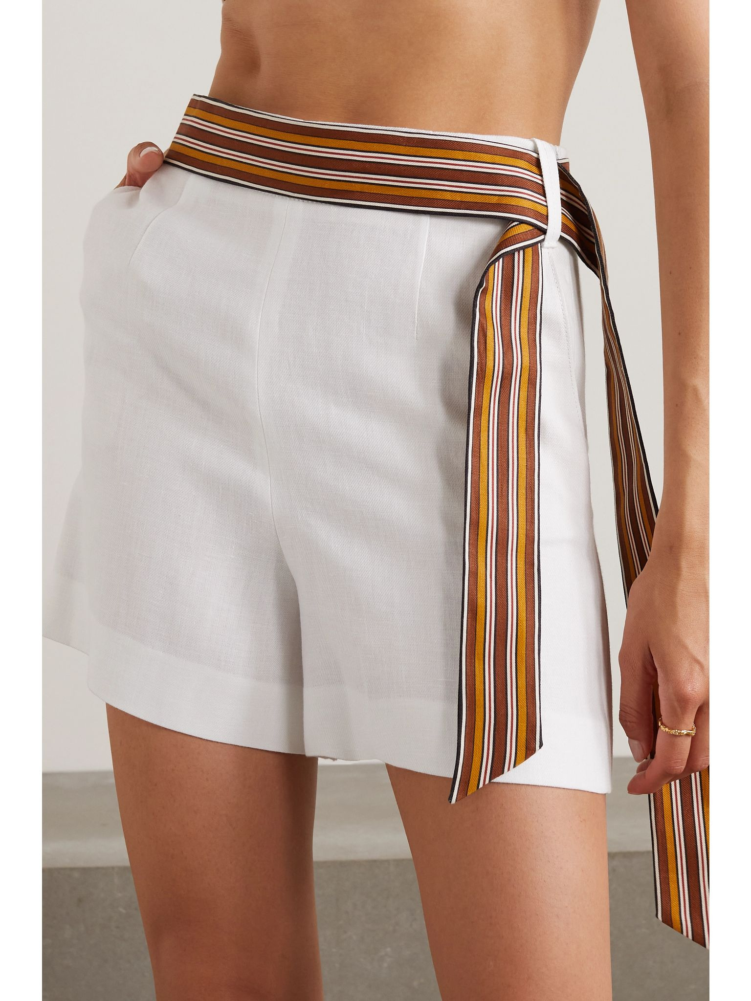 Antigua belted linen shorts White - 3
