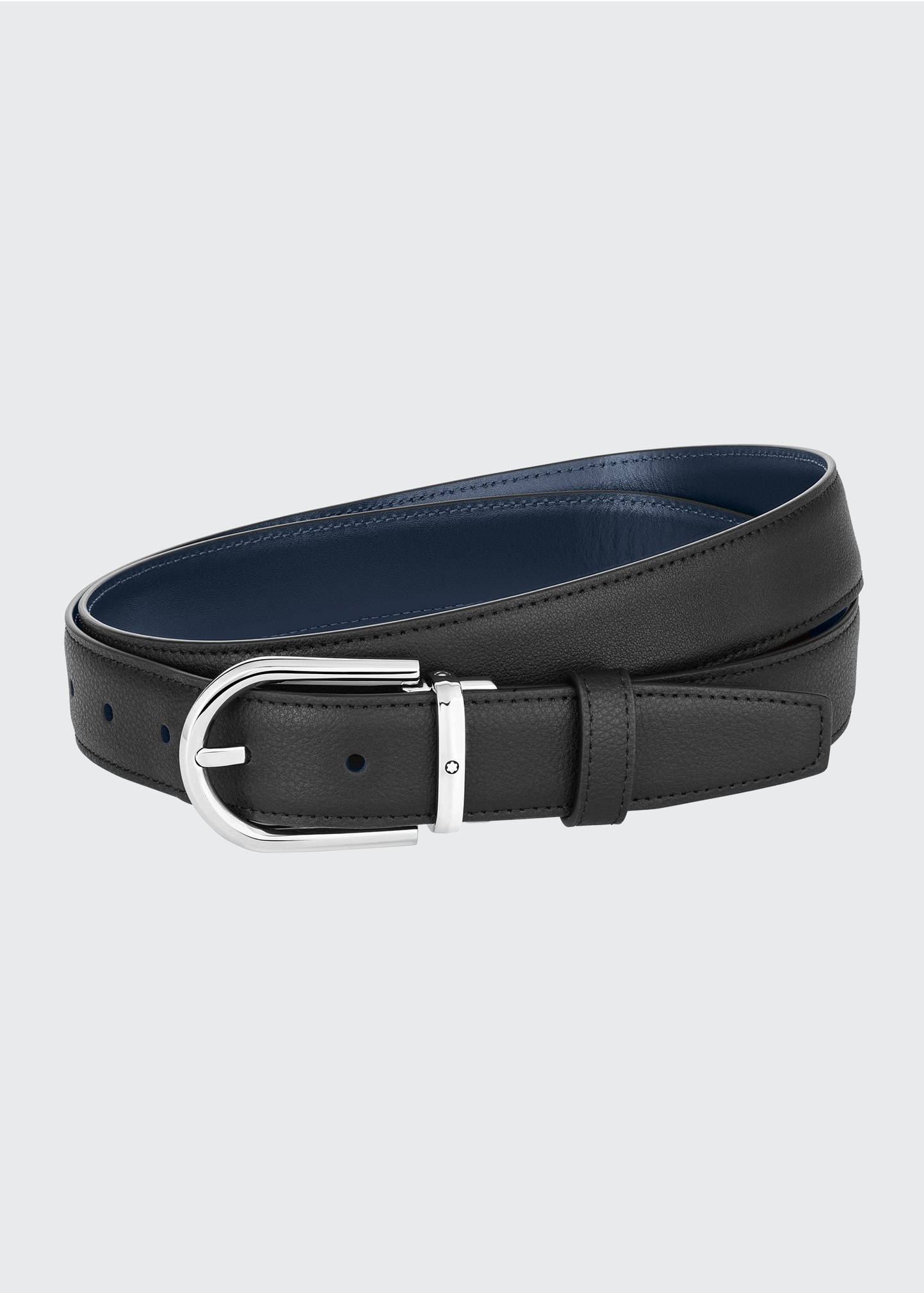 Men's Horseshoe-Buckle Reversible Leather Belt - 1