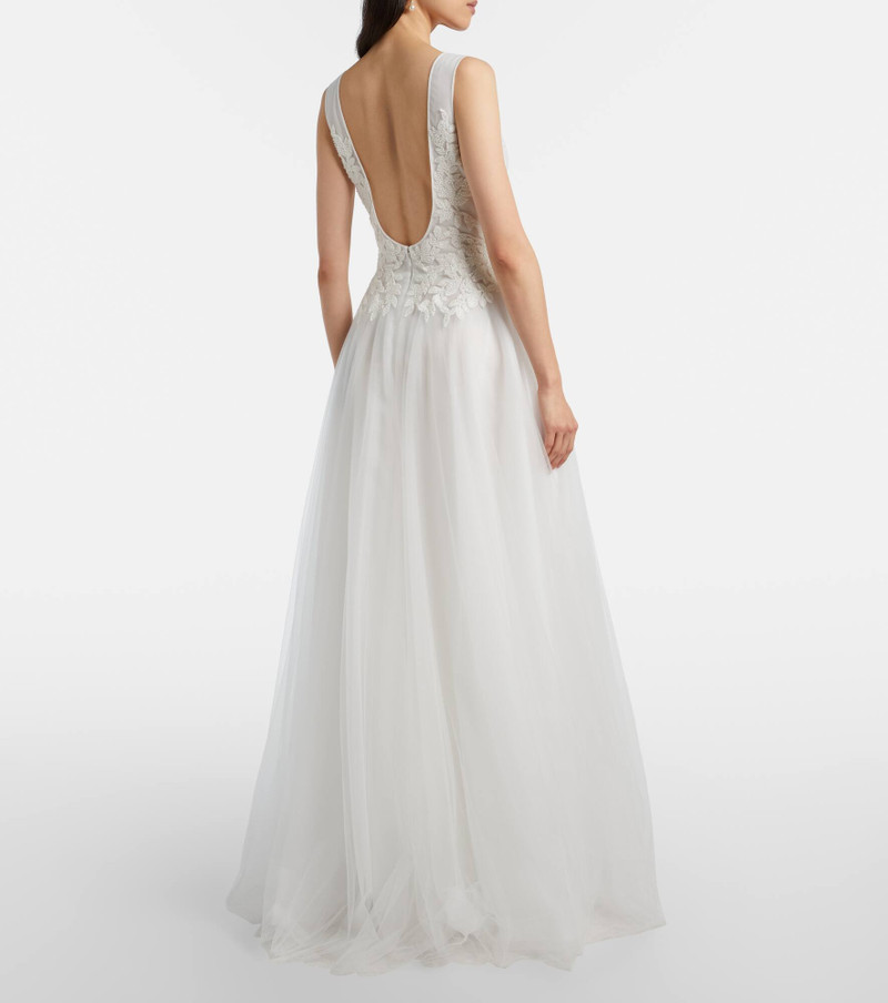 Graciella floral-appliqué tulle gown 3