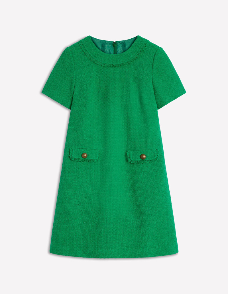 Evita Cotton Shift Dress-Rich Emerald 1