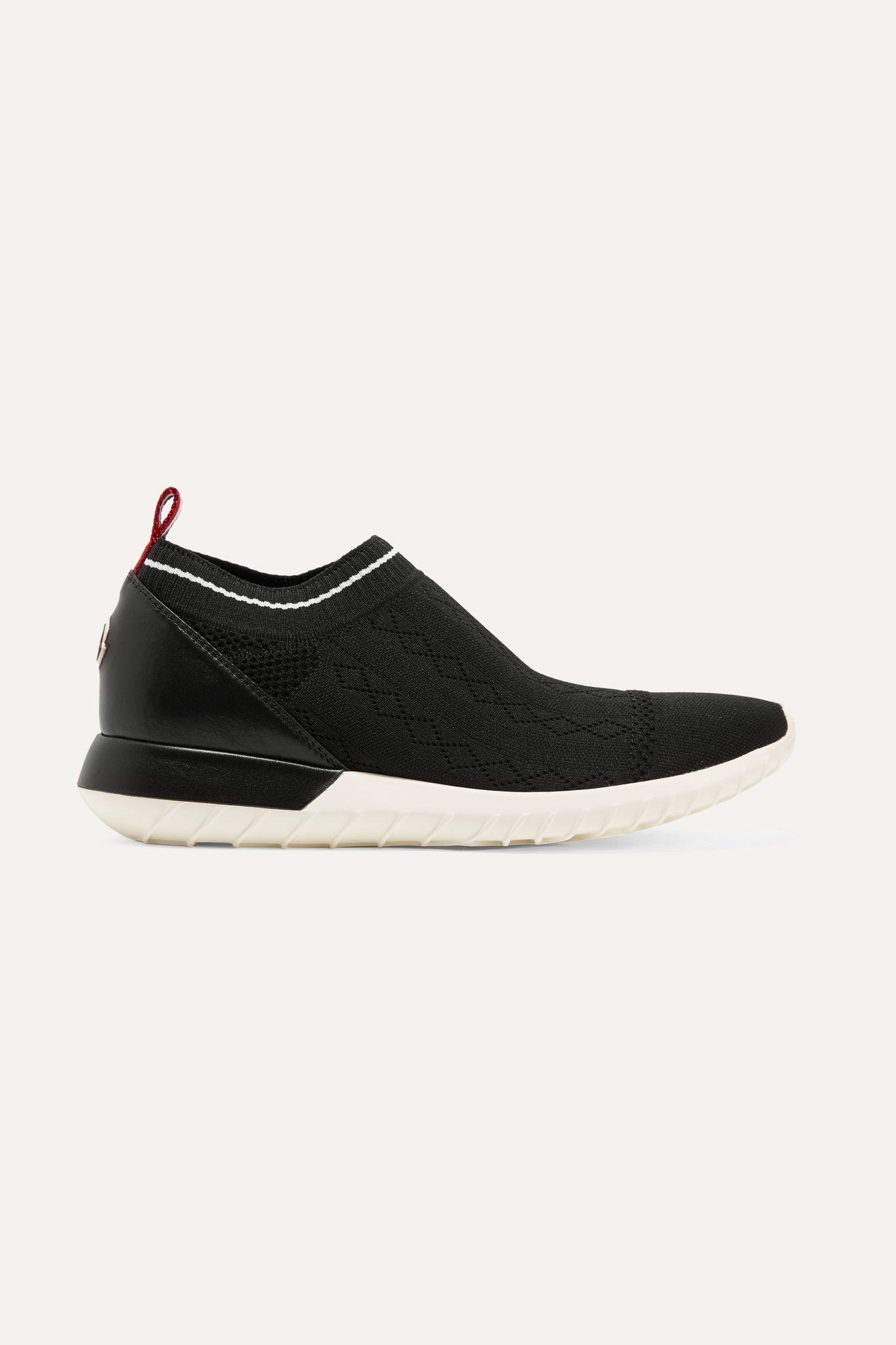 Giroflee leather-paneled stretch-knit slip-on sneakers - 1