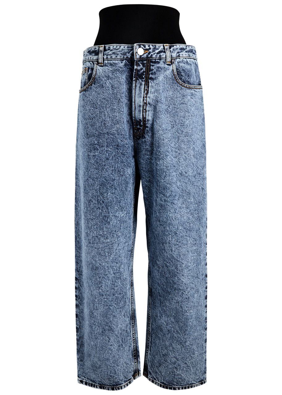 Layered straight-leg jeans - 1