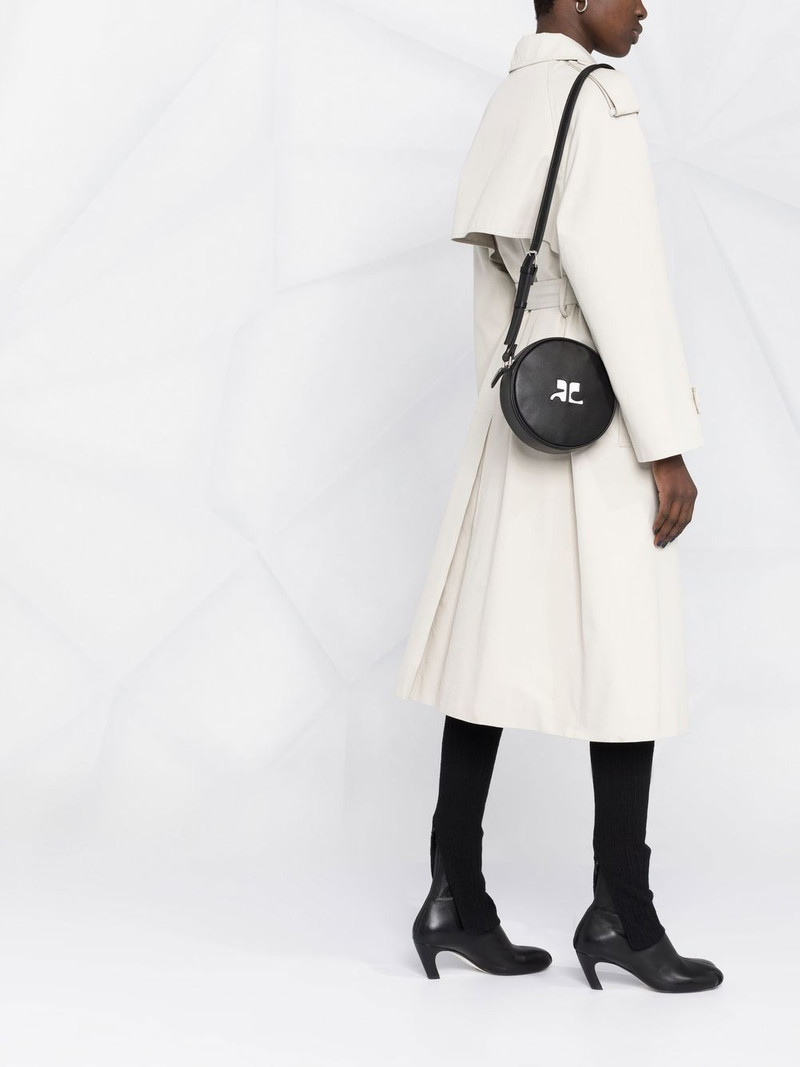 courrèges logo-embossed rounded crossbody bag outlook