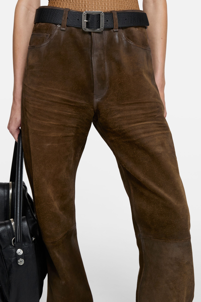 Suede trousers - Coffee brown 4
