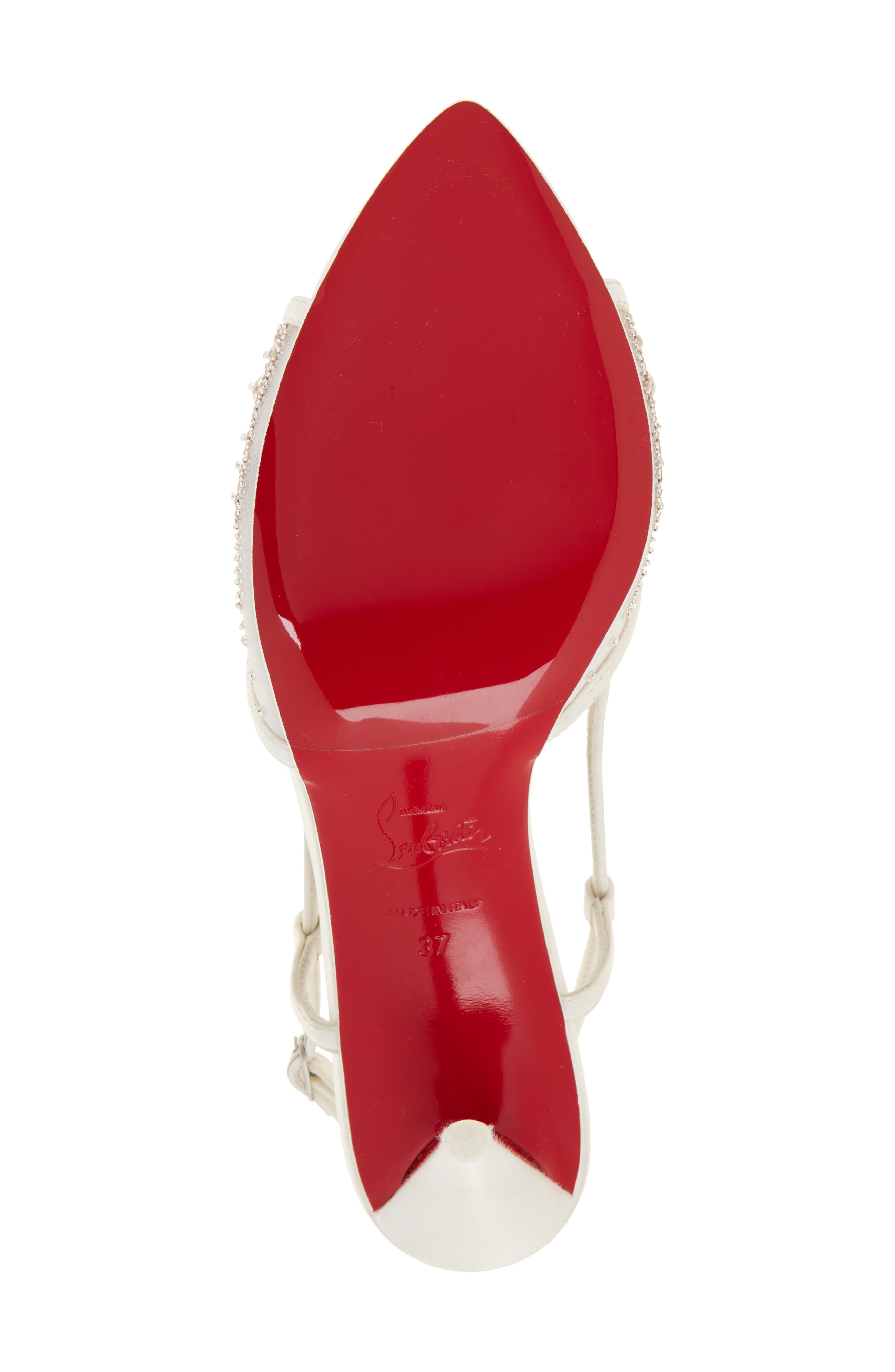 Christian Louboutin Miss Z Crystal Embellished Slingback Sandal in Version Ivory at Nordstrom - 6