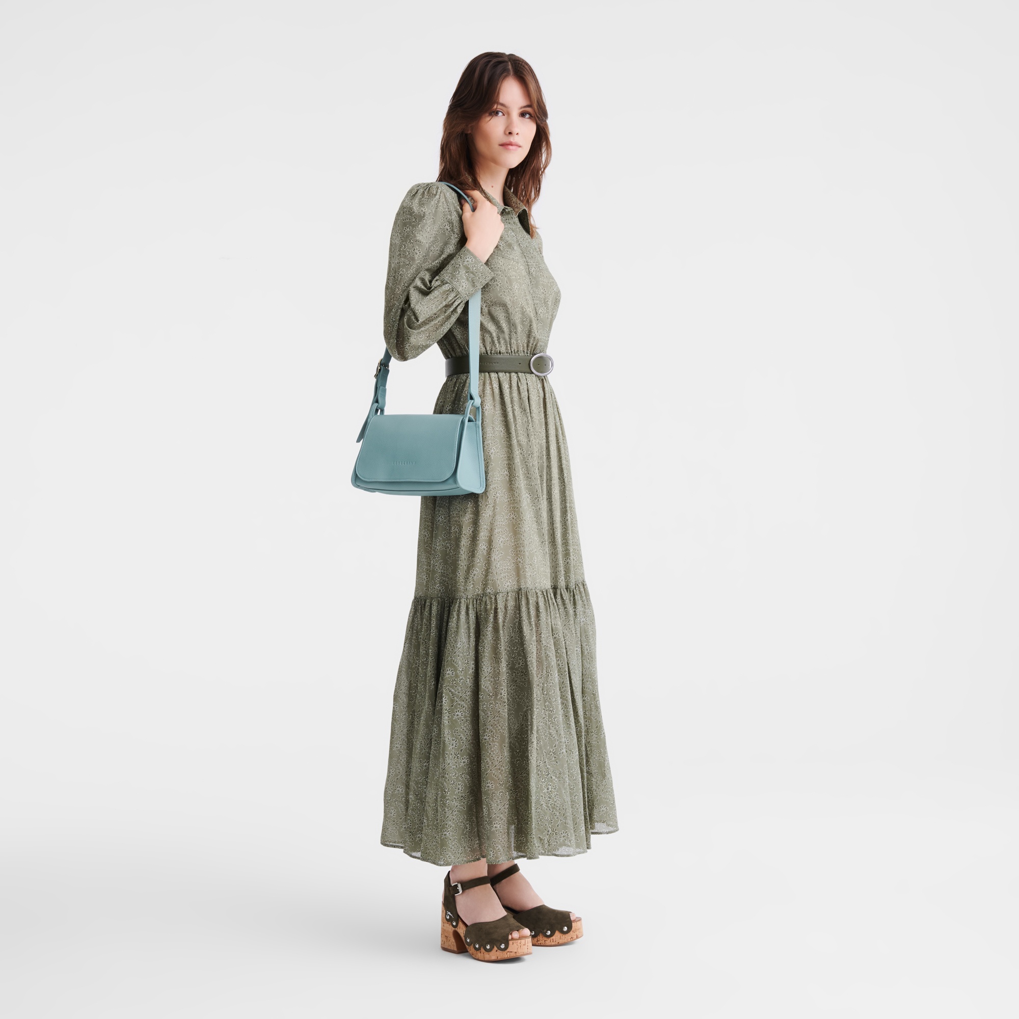 Le Foulonné M Crossbody bag Eucalyptus - Leather - 2