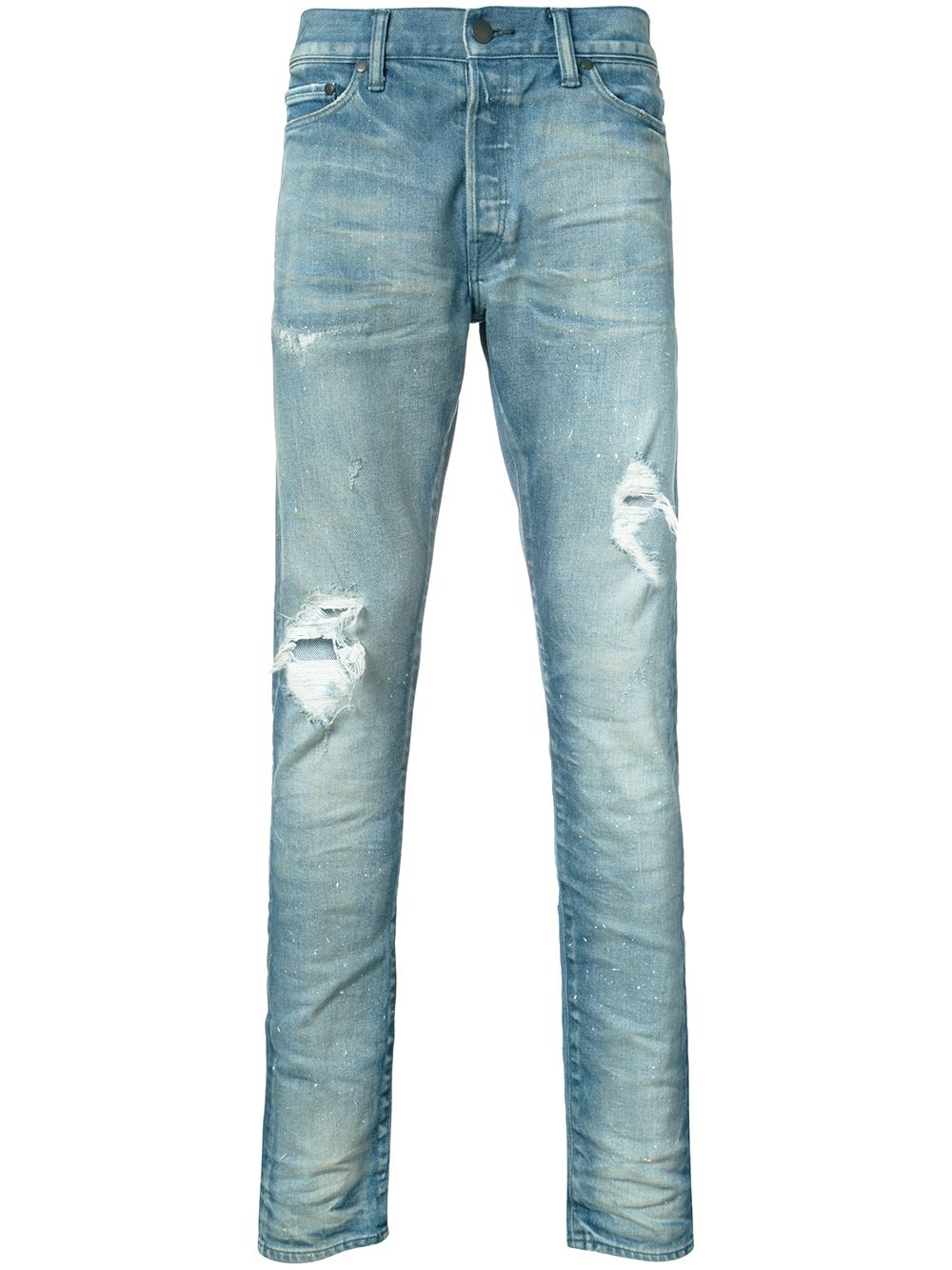 distressed denim jeans - 1