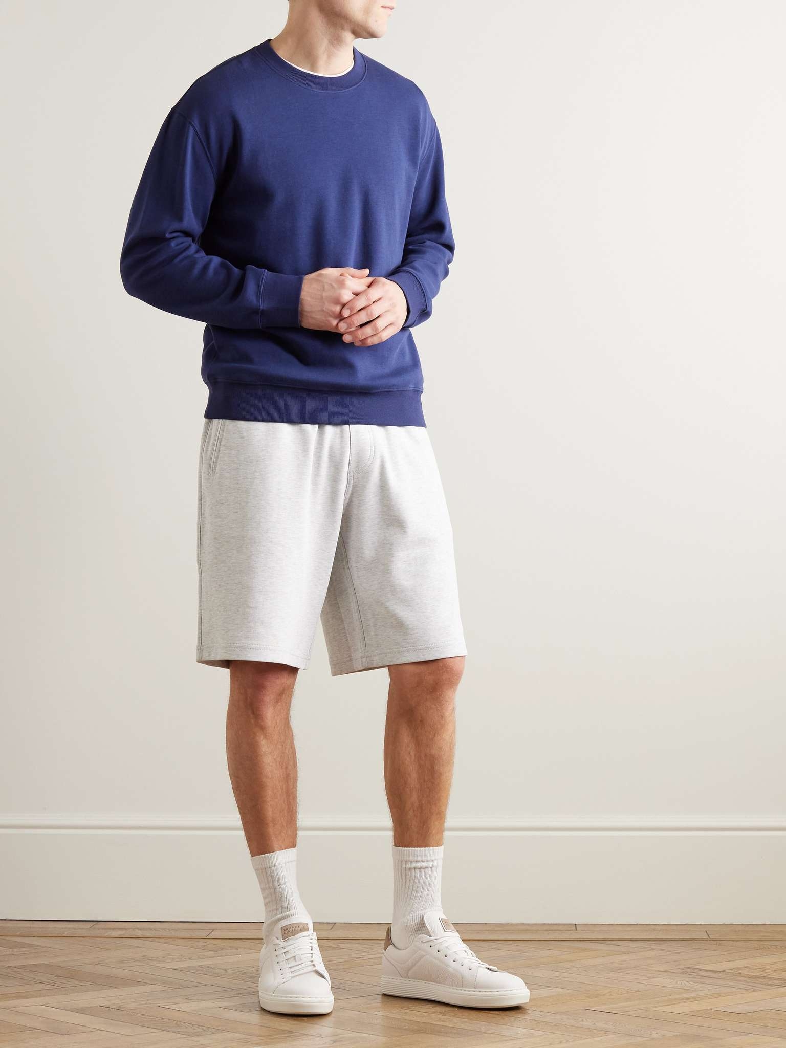 Straight-Leg Cotton-Blend Jersey Drawstring Shorts - 2