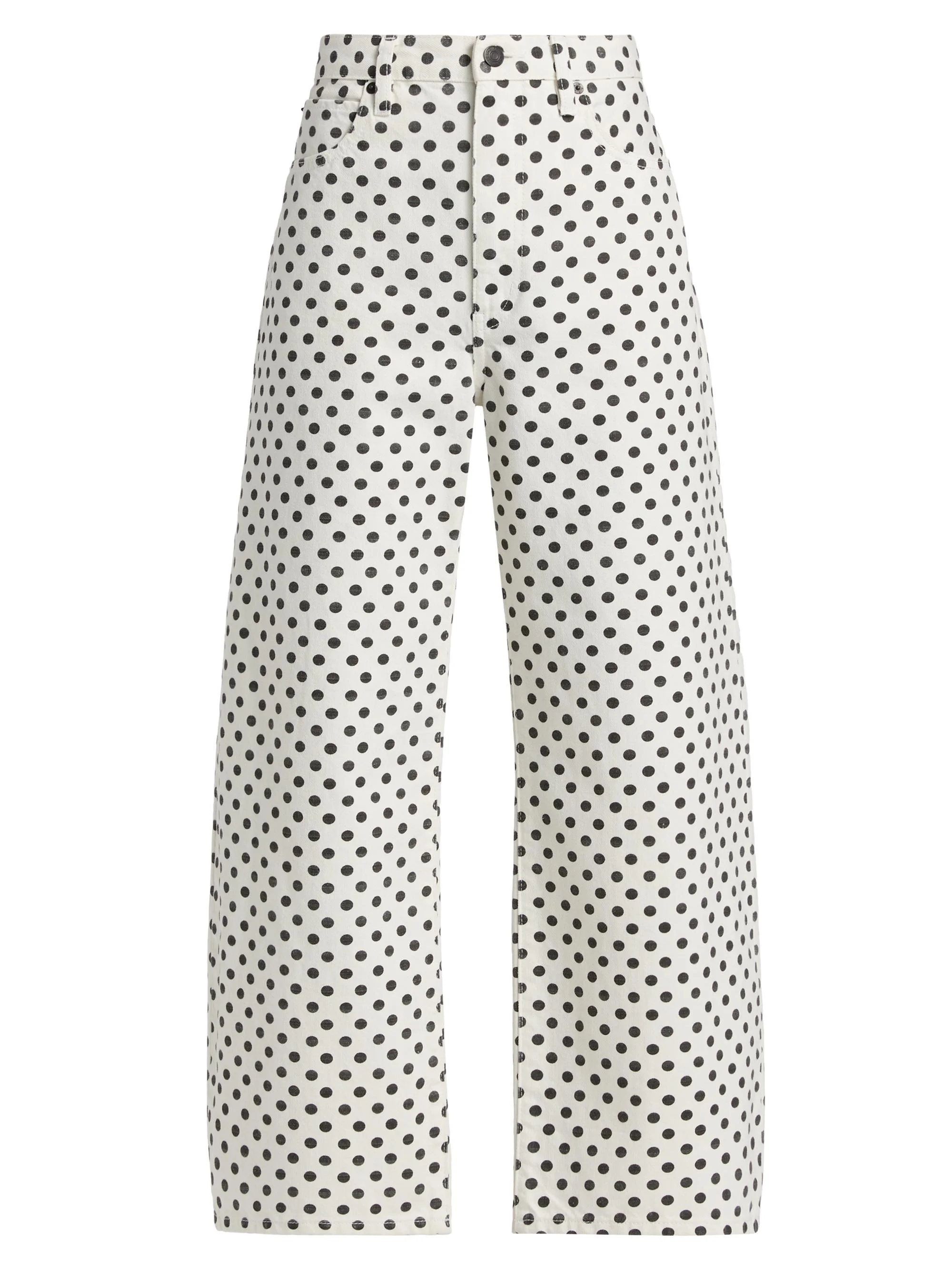 Women's The Bow Polka-Dot Crop Jeans - White Polka Dot - 1