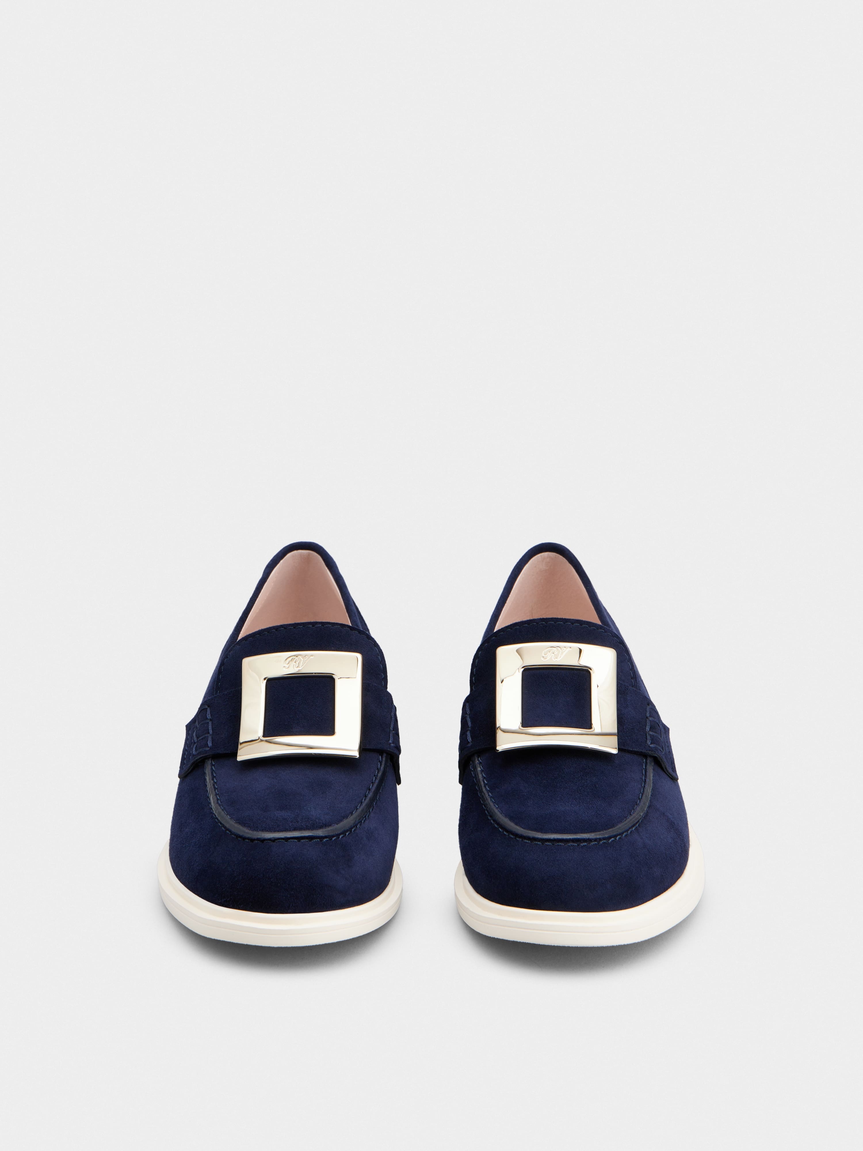 Viv' Rangers Metal Buckle Loafers in Suede - 7