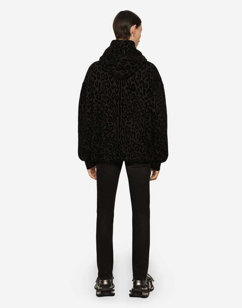 Dolce & Gabbana Cotton hoodie with leopard print outlook