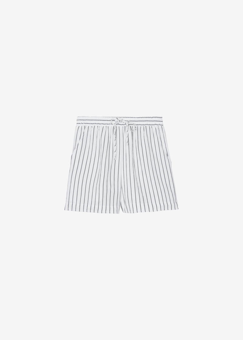Manisa Mini Shorts - White/Black Stripe 1