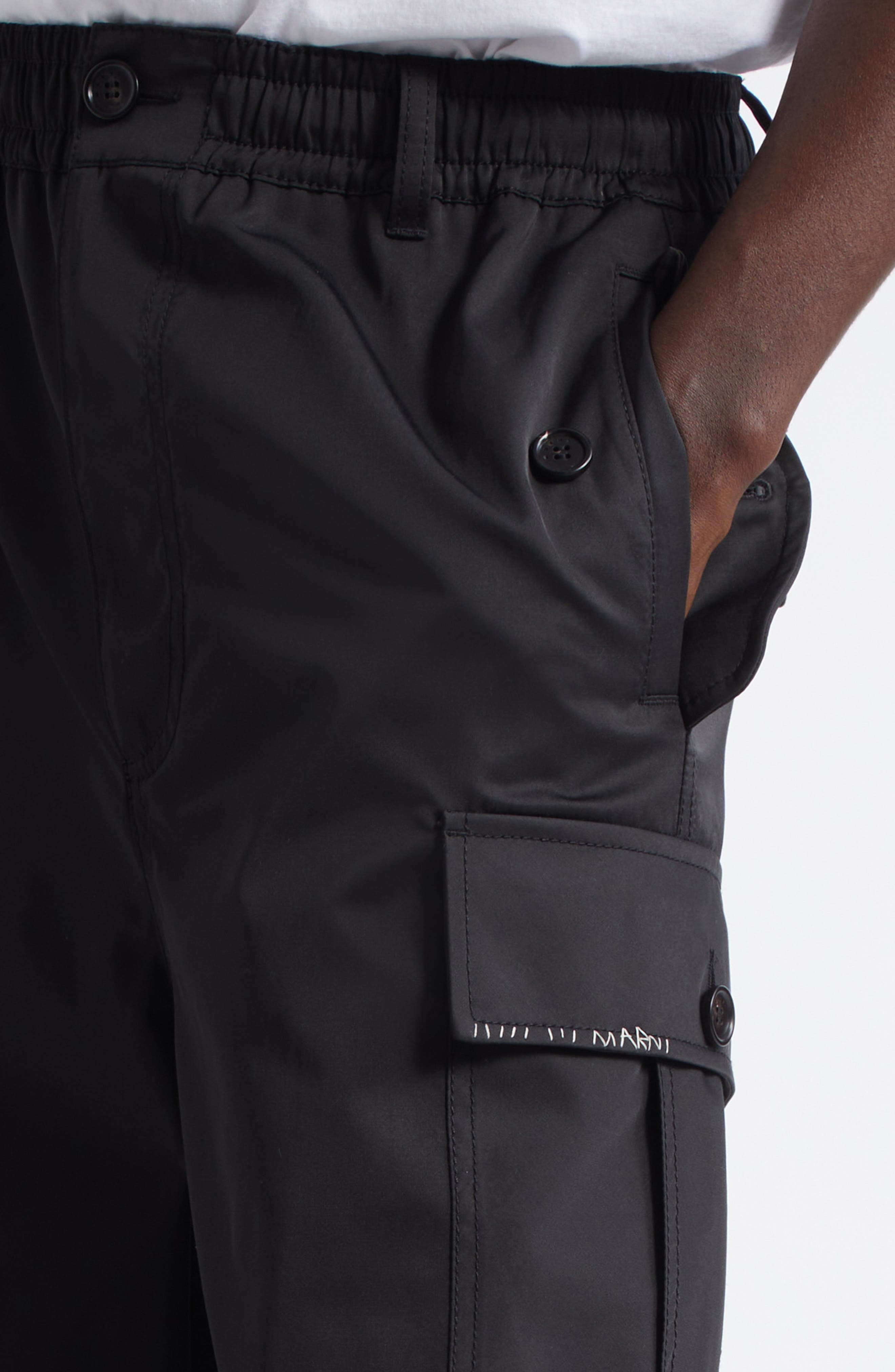 Marni Wide Leg Taffeta Cargo Pants in 00N99 Black at Nordstrom - 5