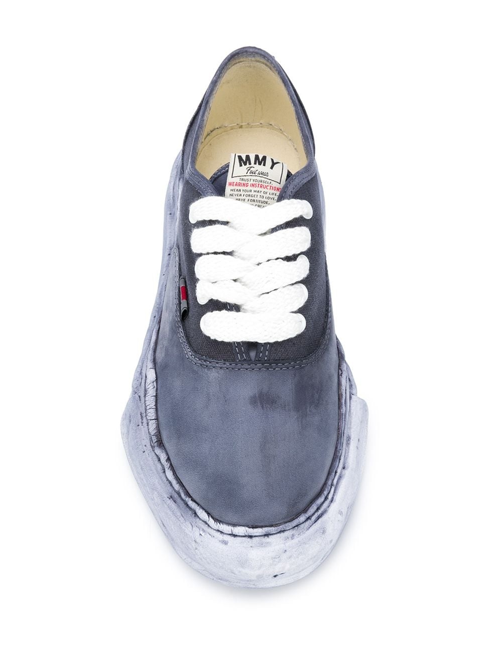 low top distressed sneakers - 4