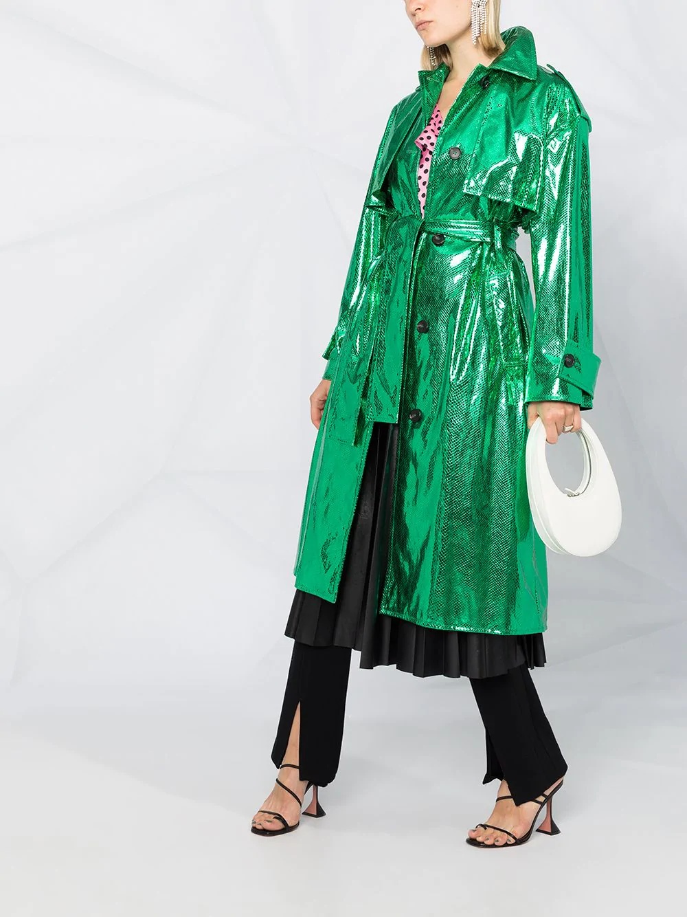 metallic trench coat - 2