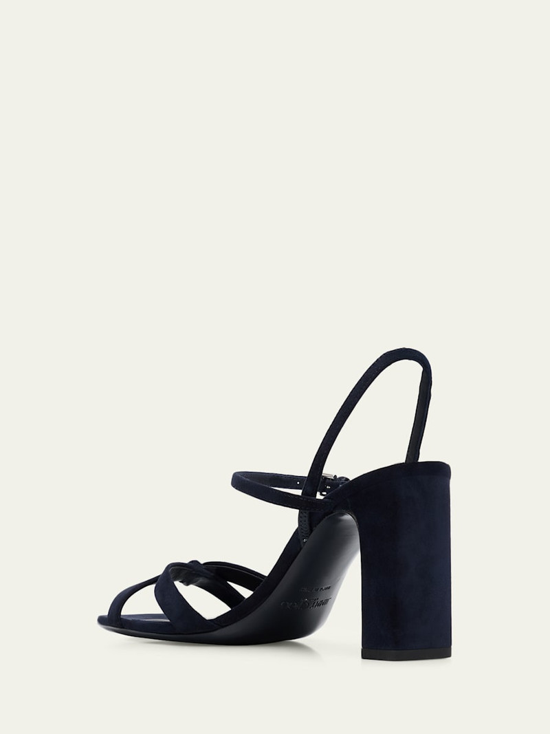 JIMMY CHOO 85mm Elsy Suede Block-Heel Sandals outlook