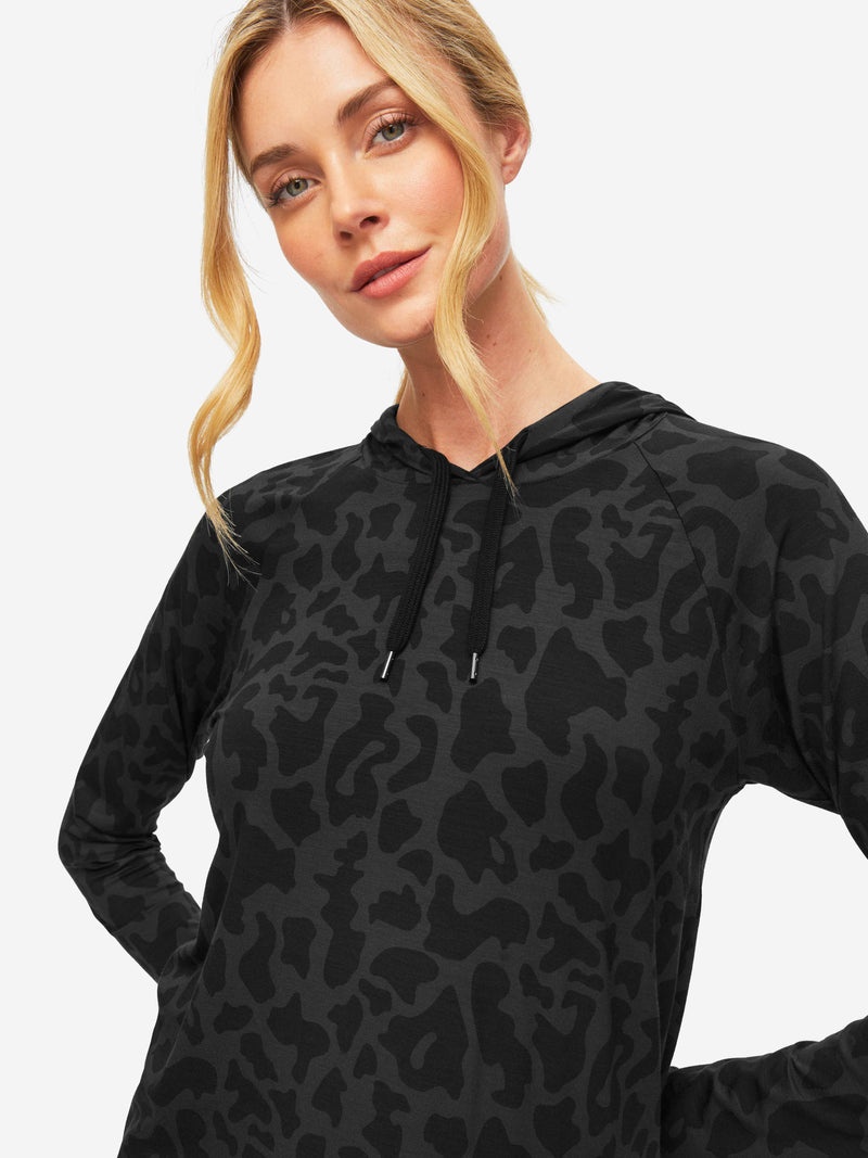 Women's Pullover Hoodie London 7 Micro Modal Stretch Black - 2