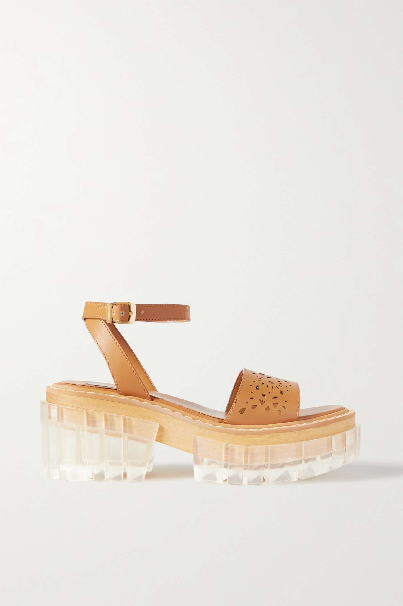 Emilie laser-cut vegetarian leather sandals - 1