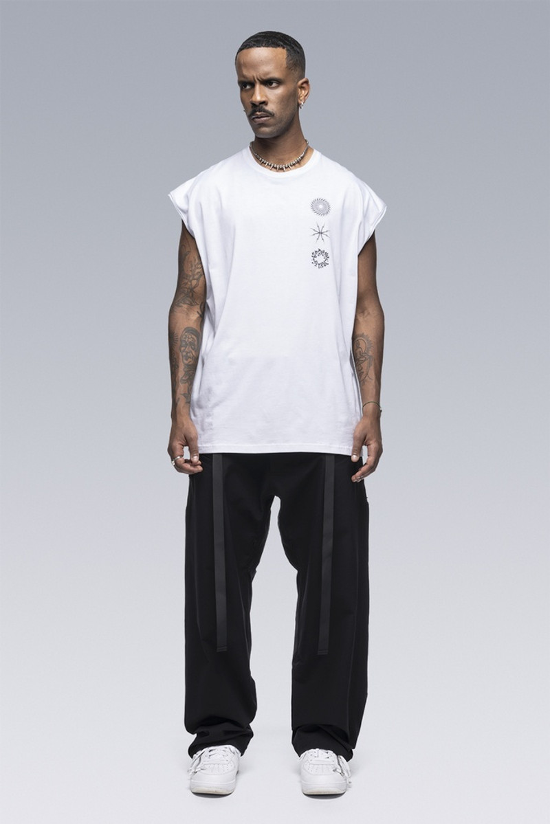 S25-PR-C Pima Cotton Sleeveless T-shirt White - 1