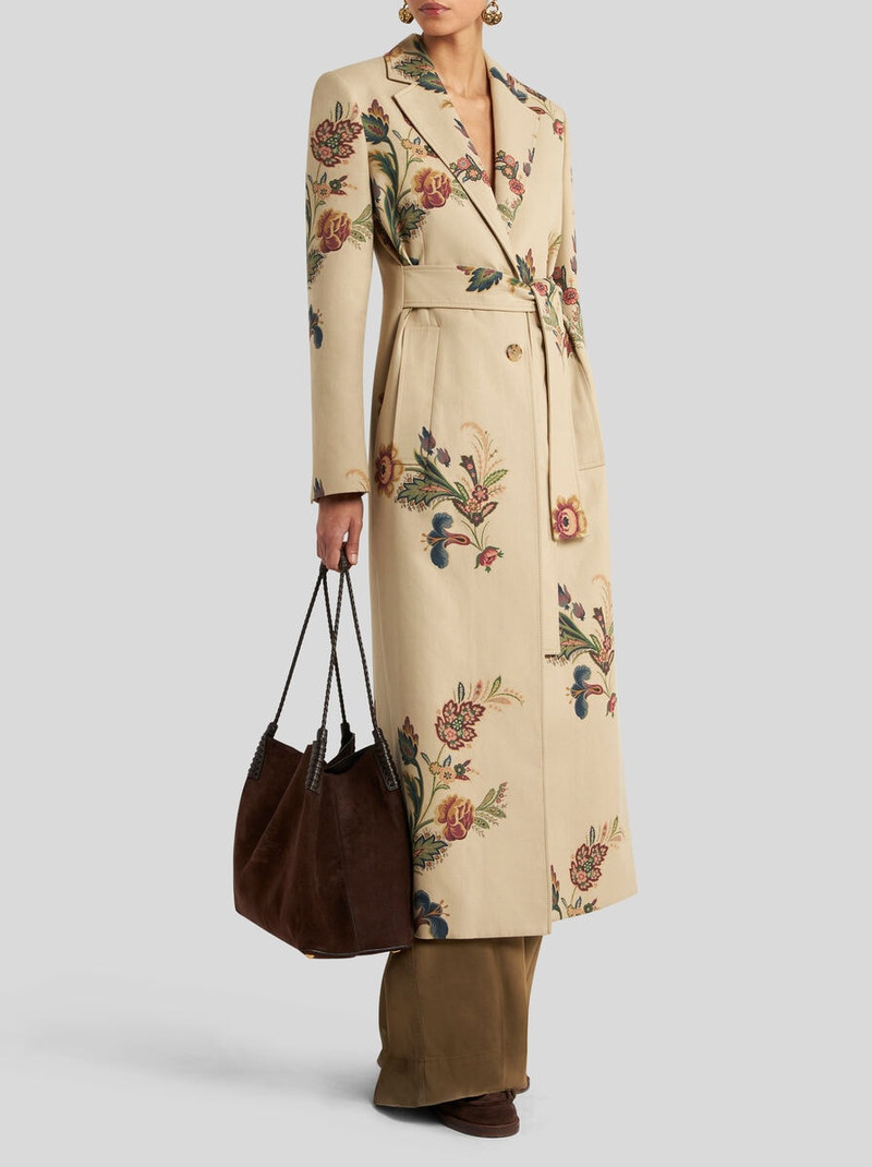 Etro COTTON TRENCH COAT WITH FLORAL PRINT outlook