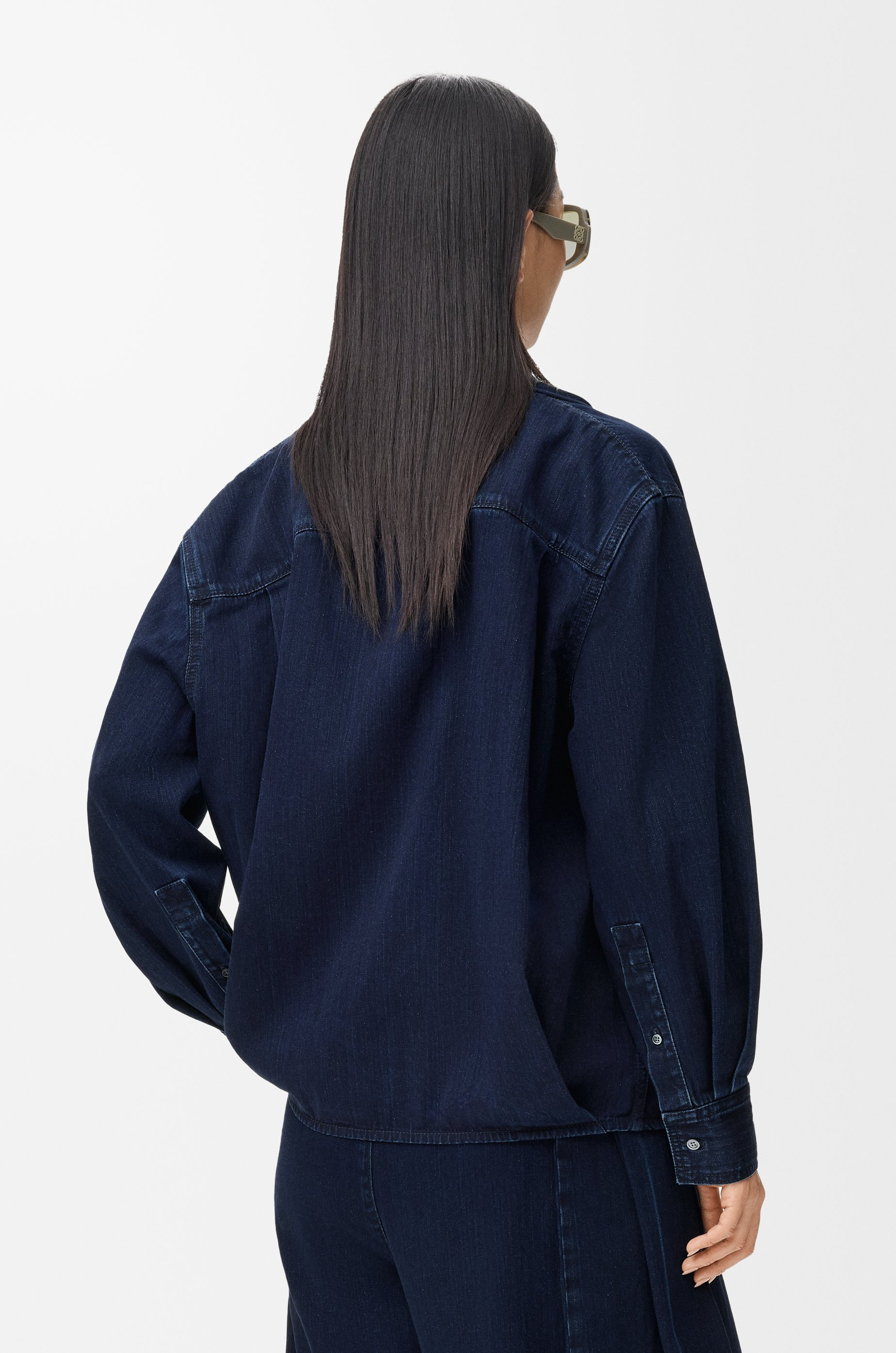 Draped shirt in denim - 4