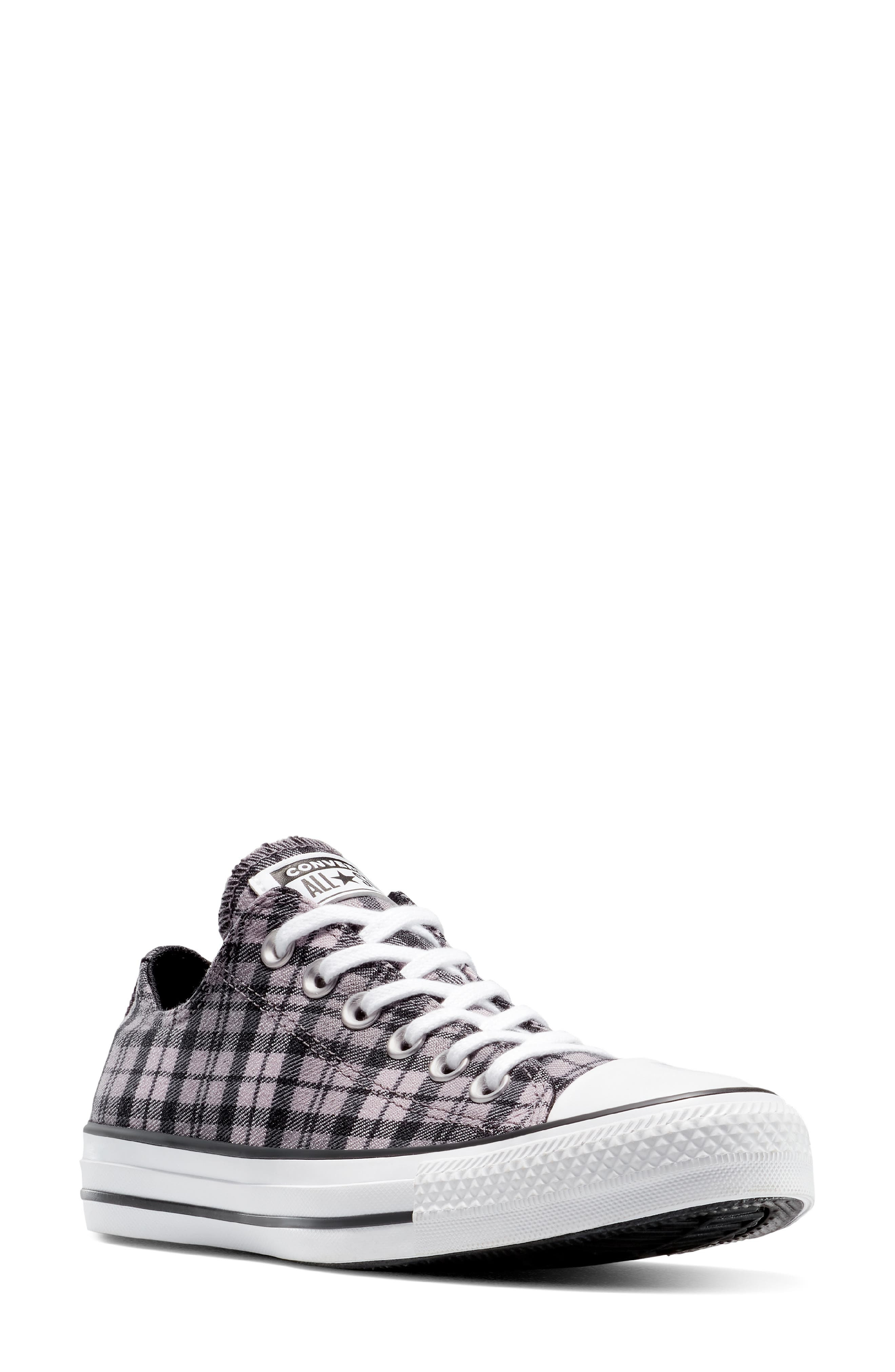 Converse Gender Inclusive Chuck Taylor All Star Plaid Sneaker in Black/Altitude Lilac/White at Nords - 1