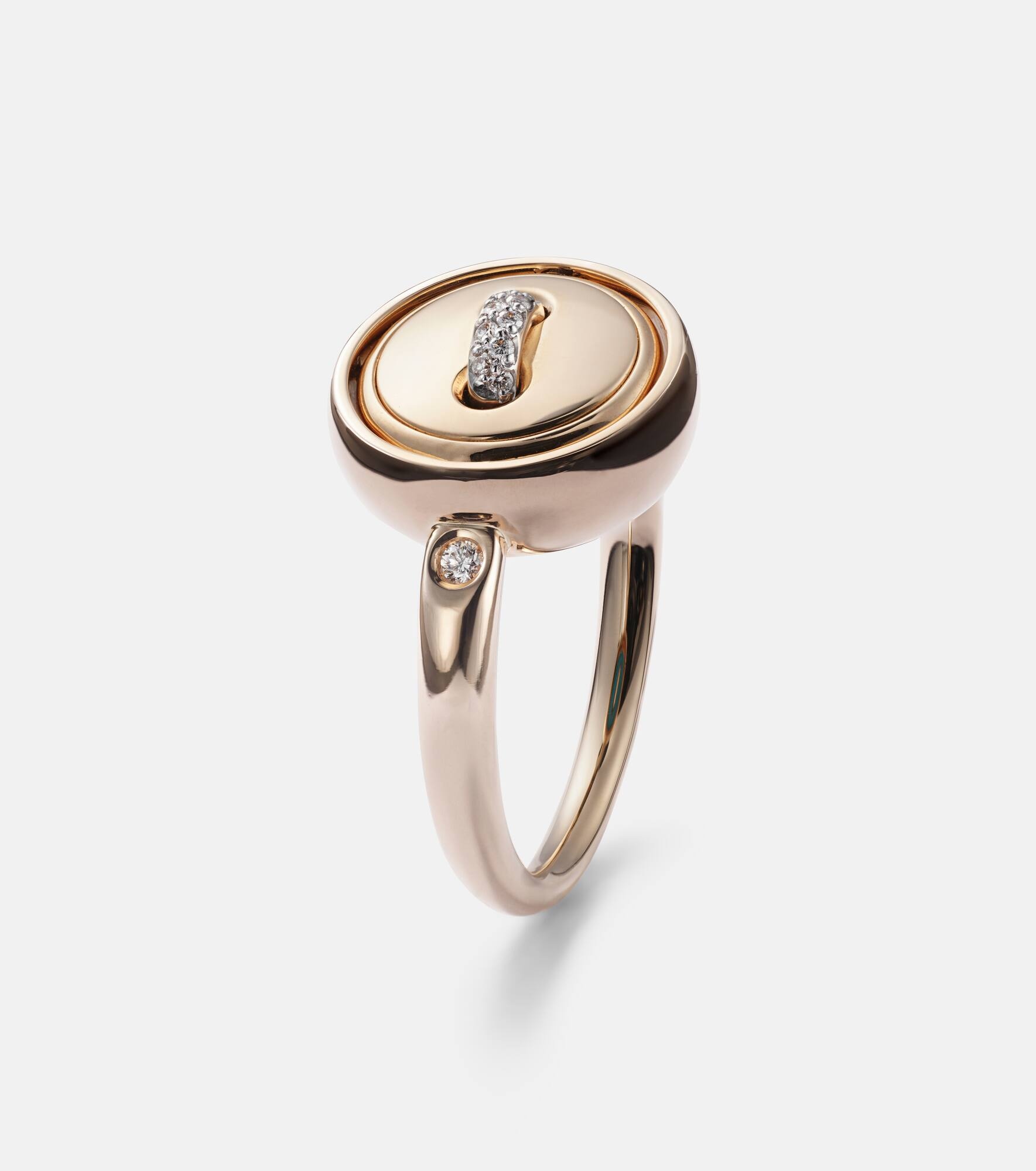 Pom Pom Dot 18k rose gold ring with turquoise and diamonds - 4