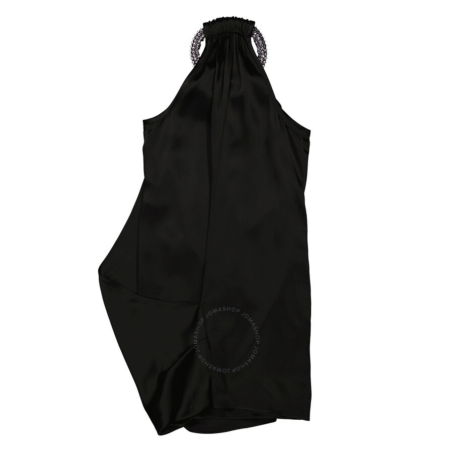Stella Mccartney Black Crystal-Choker Detail Mini Dress - 8
