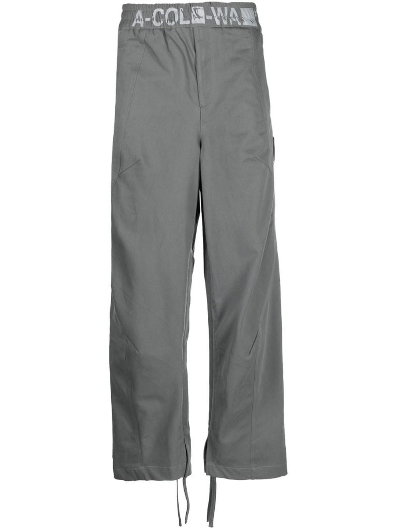 logo-waist drawstring trousers - 1