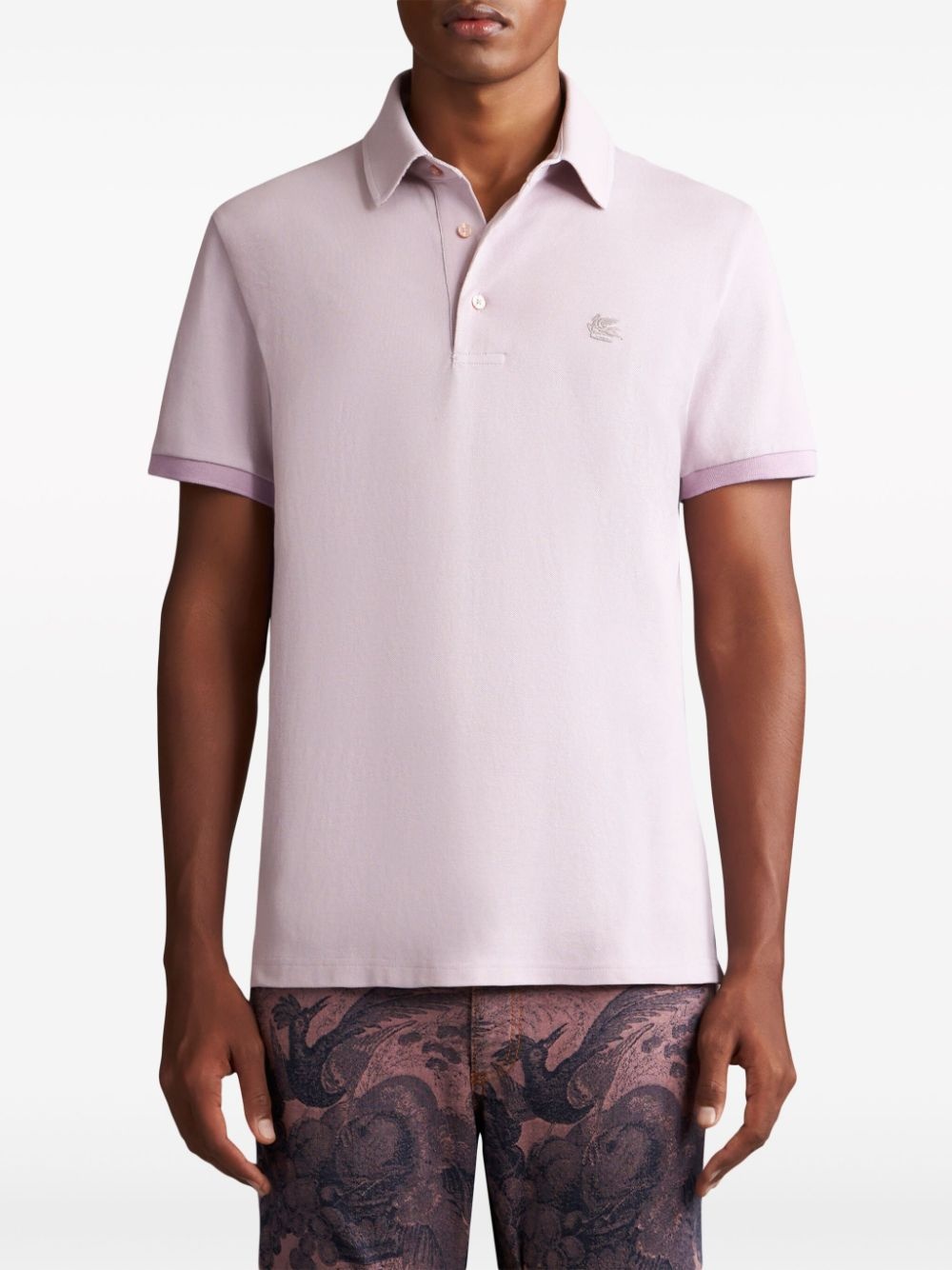 Pegaso-embroidered cotton polo shirt - 2