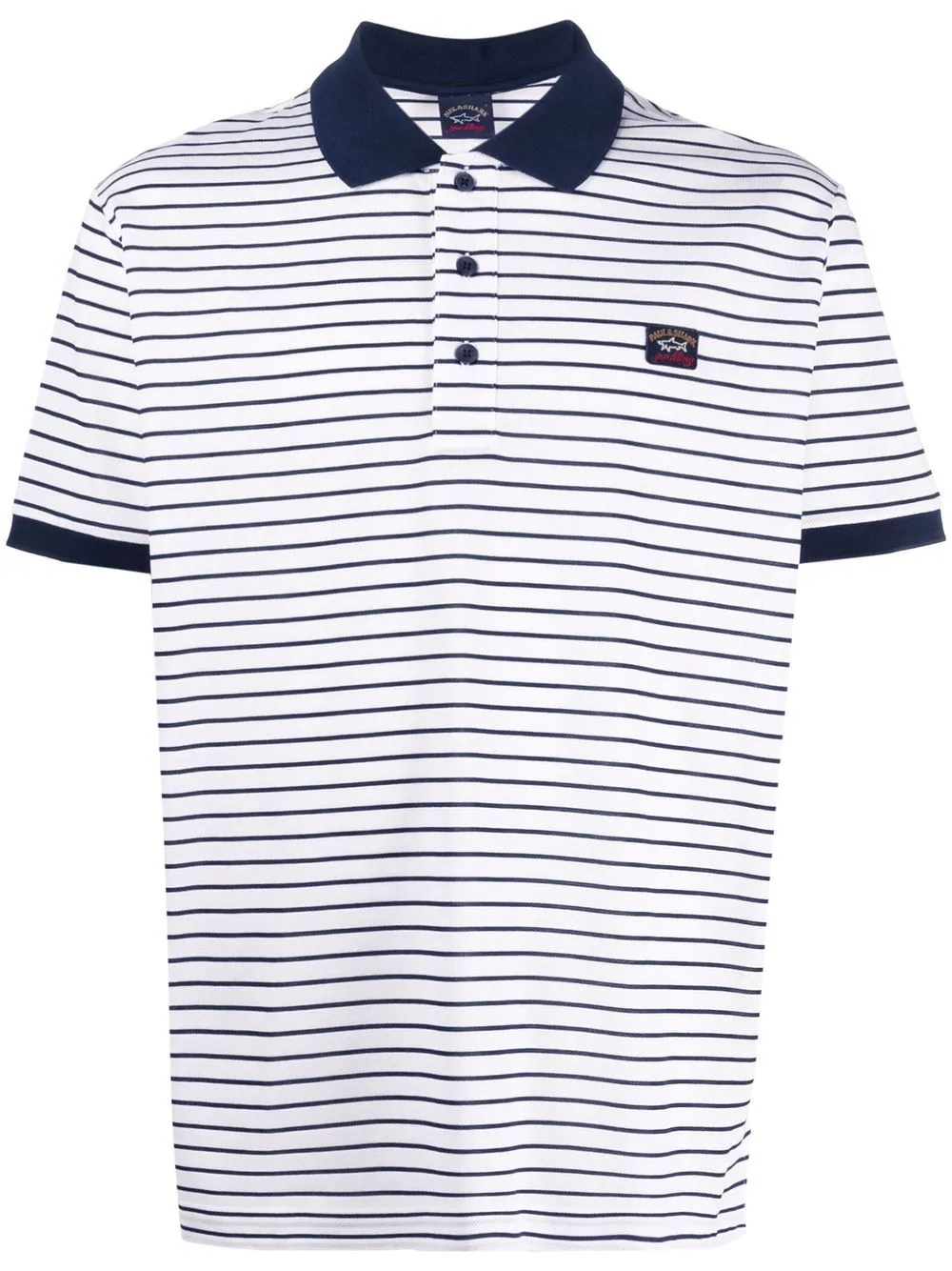 stripe-print polo shirt - 1