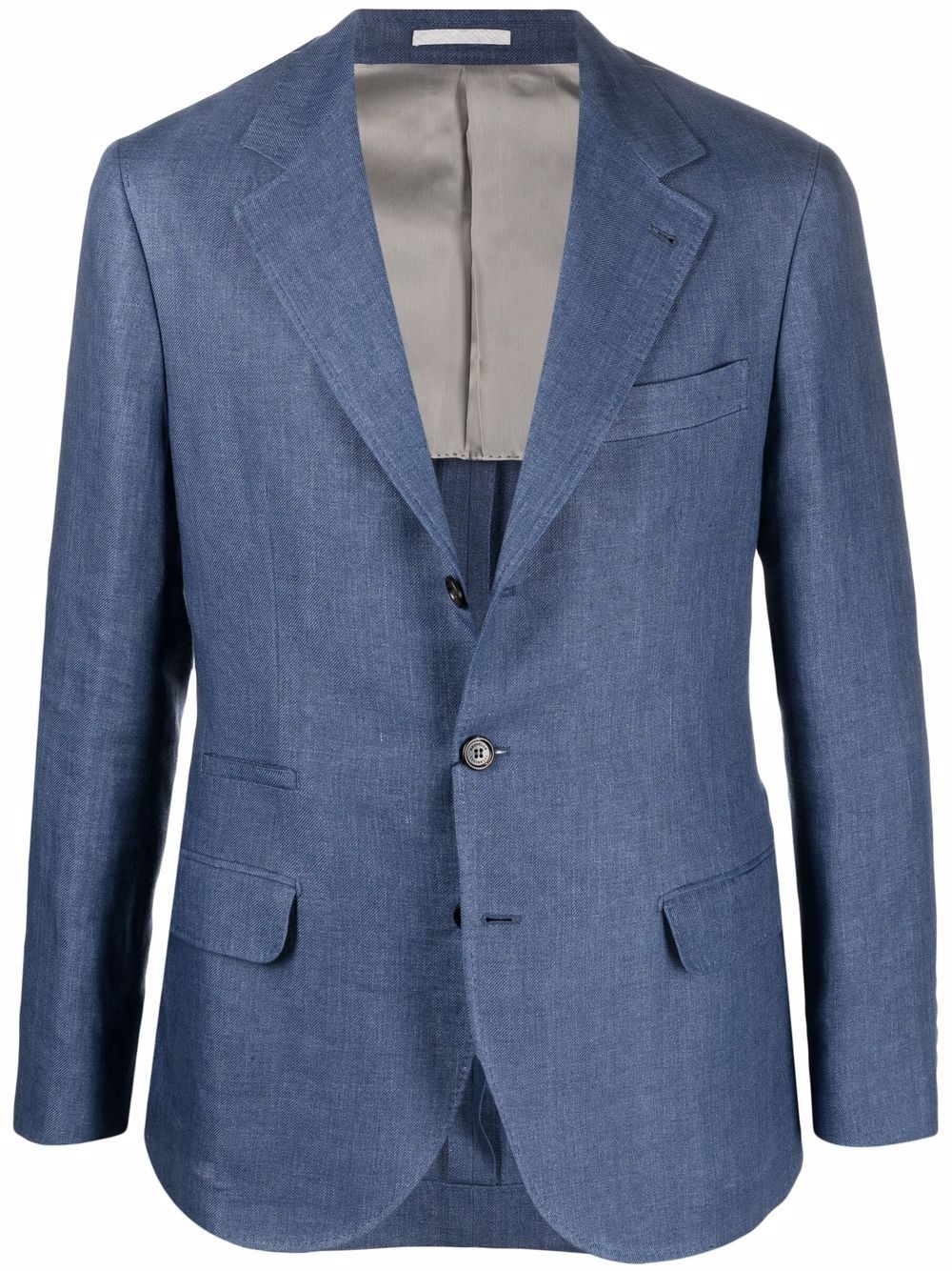 single-breasted linen blazer - 1