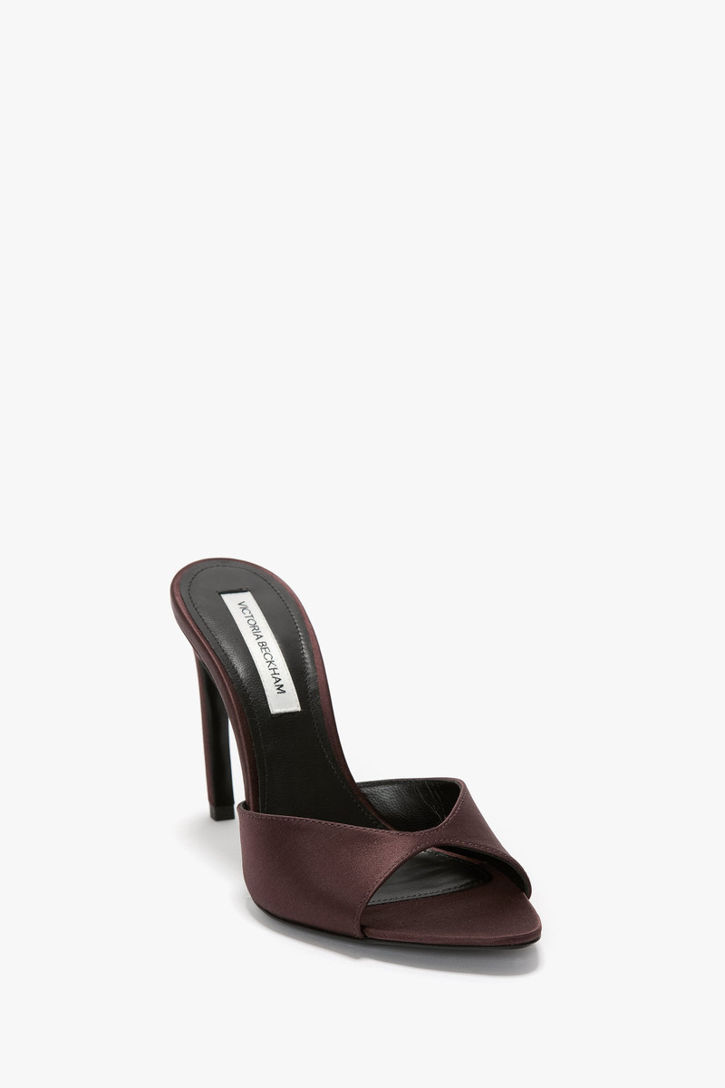 Harlow Mule 100 In Maroon Satin 2