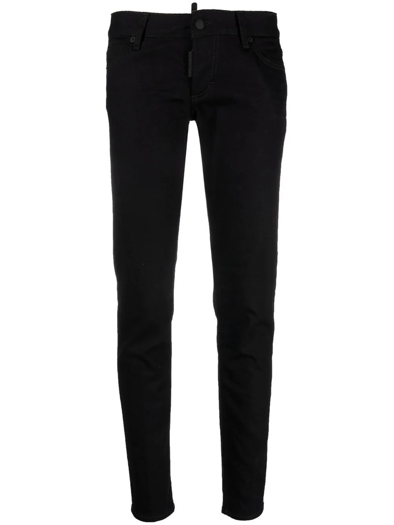 logo-patch skinny denim trousers 1