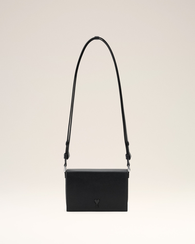 BLACK SMOOTH LEATHER AMI DE COEUR LUNCH BOX BAG 1