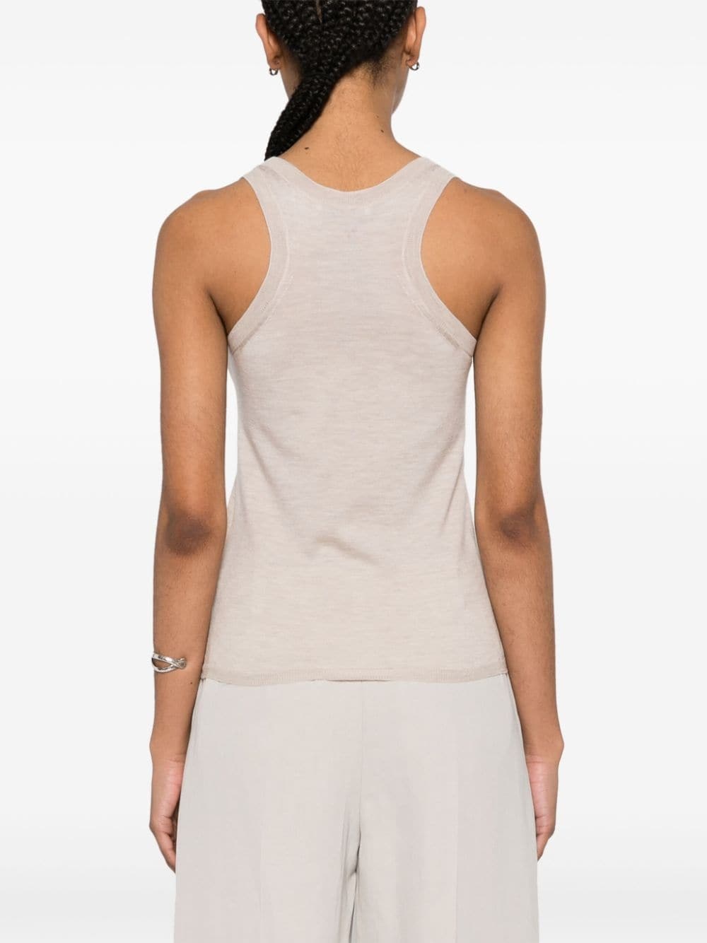 scoop-neck knitted top - 4