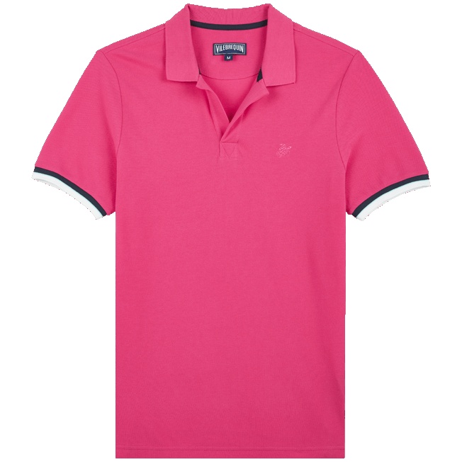 Men Cotton Pique Polo Shirt Solid - 1