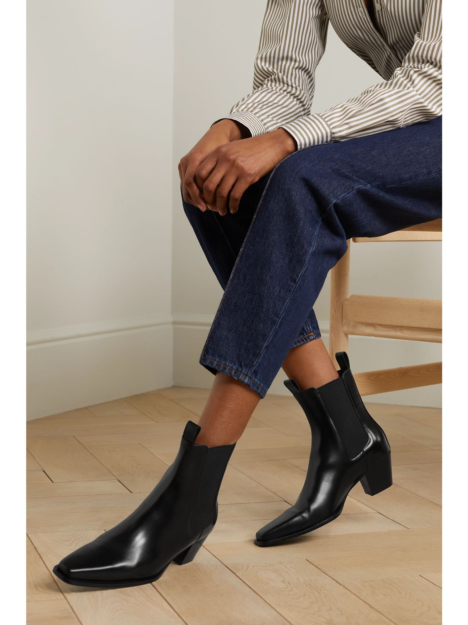 + NET SUSTAIN The City leather ankle boots Black - 2